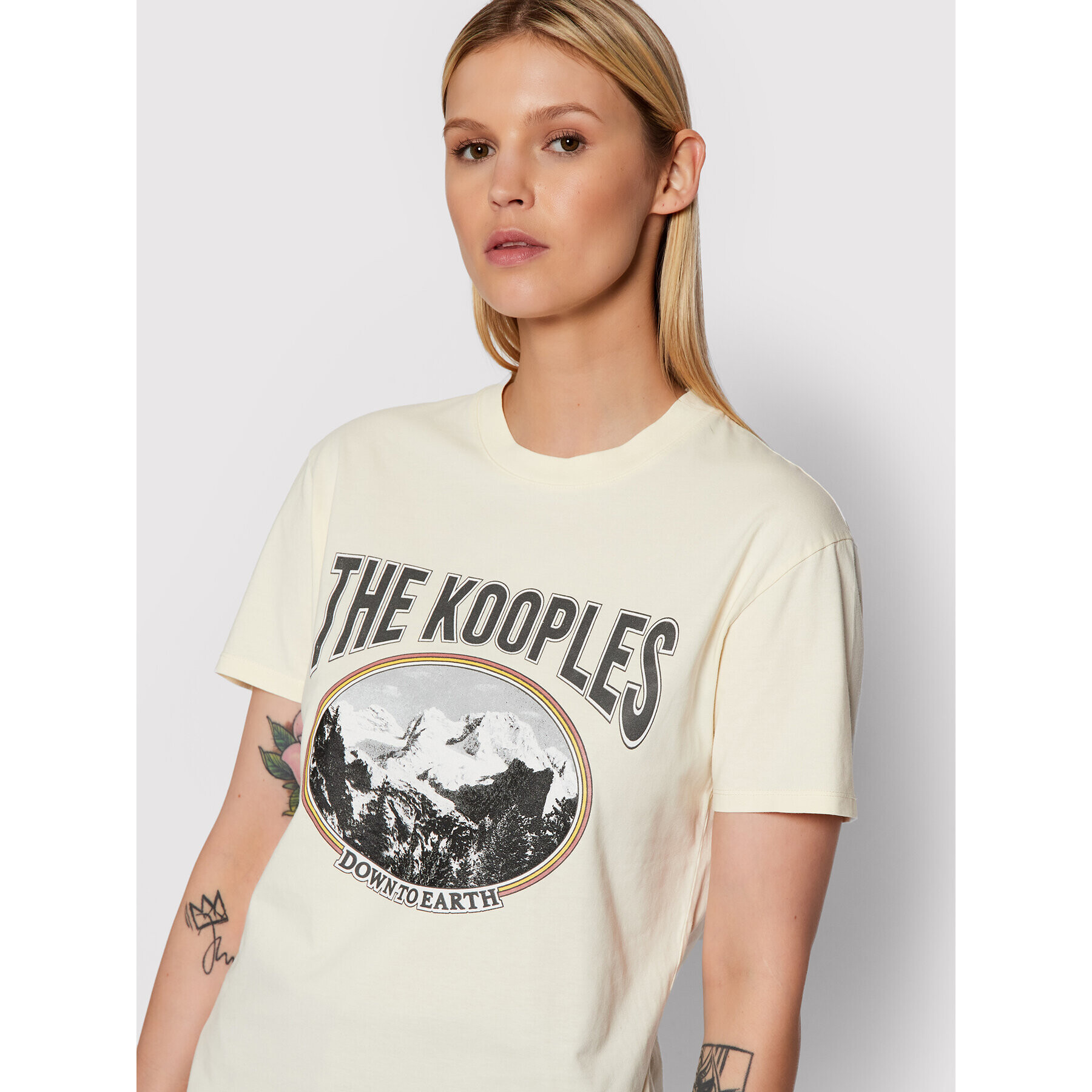 The Kooples Tricou Print FTSC23030K Galben Regular Fit - Pled.ro