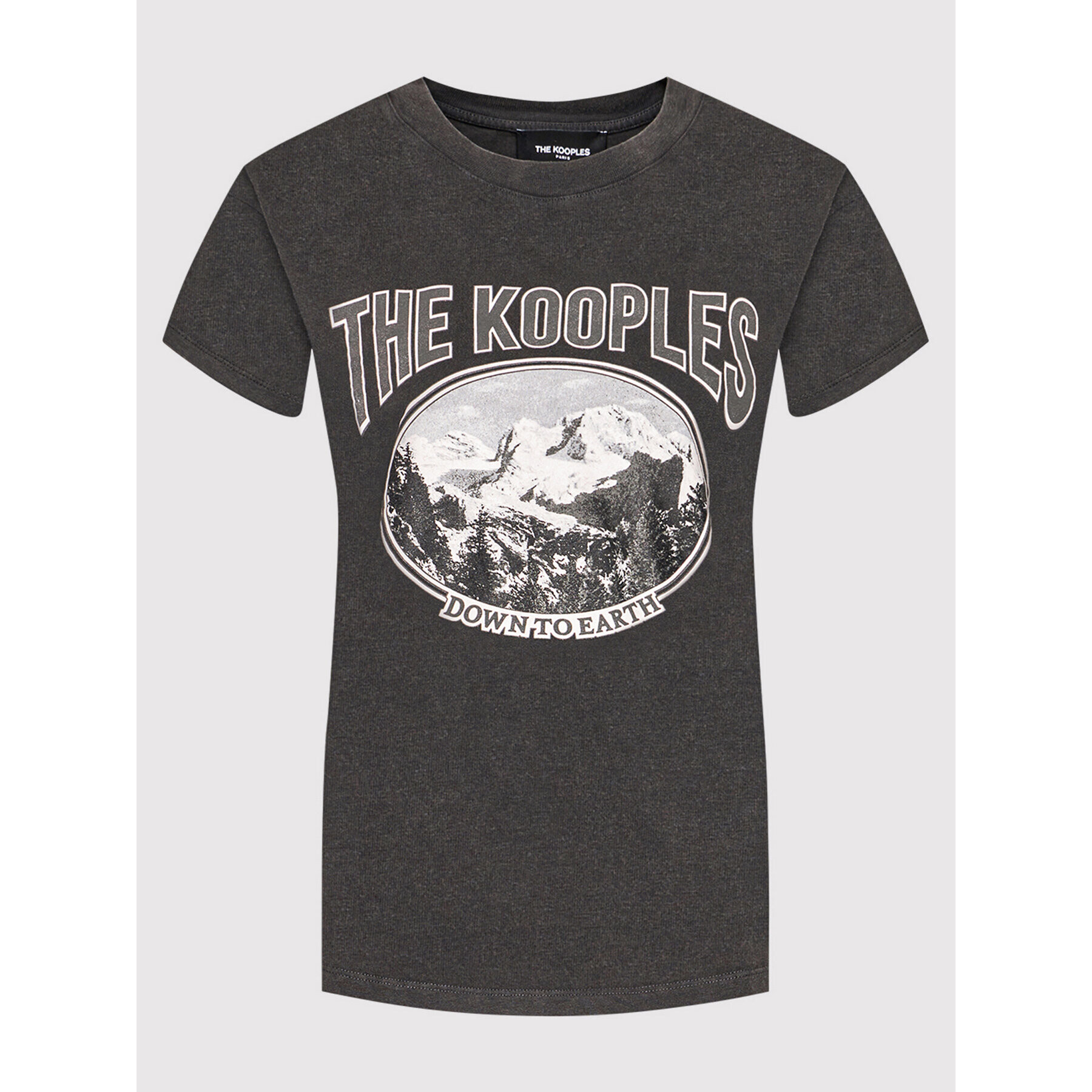 The Kooples Tricou Print FTSC23030K Gri Regular Fit - Pled.ro