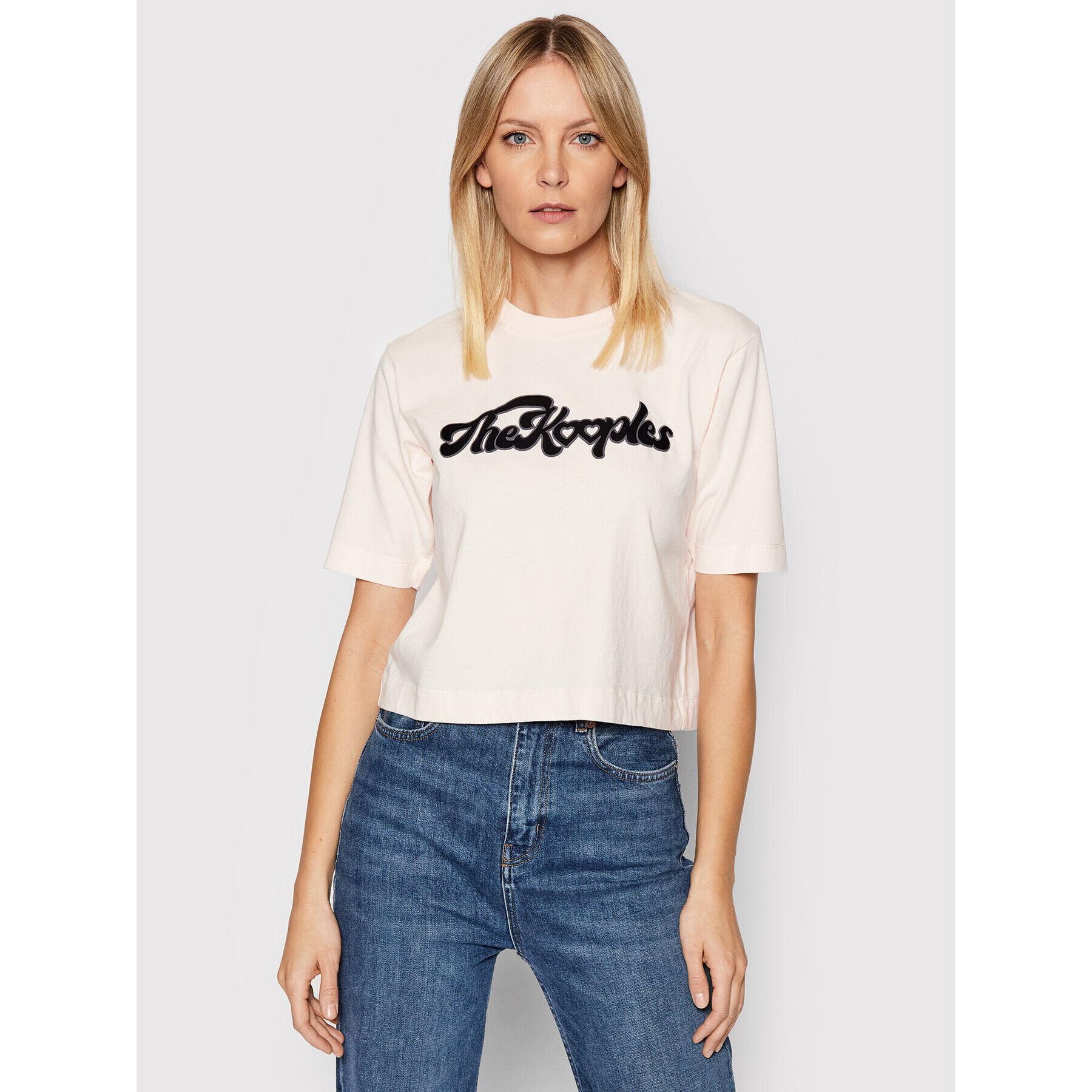 The Kooples Tricou Print FTSC24006K Roz Regular Fit - Pled.ro