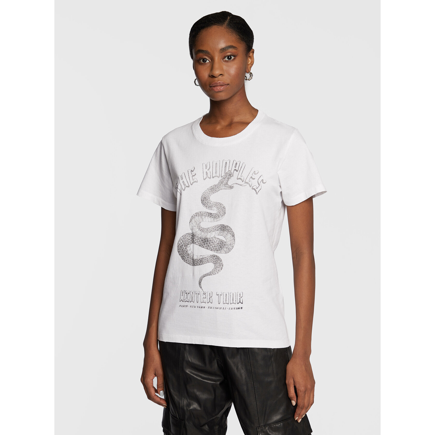 The Kooples Tricou Vestiaire FTSC25027K Alb Regular Fit - Pled.ro