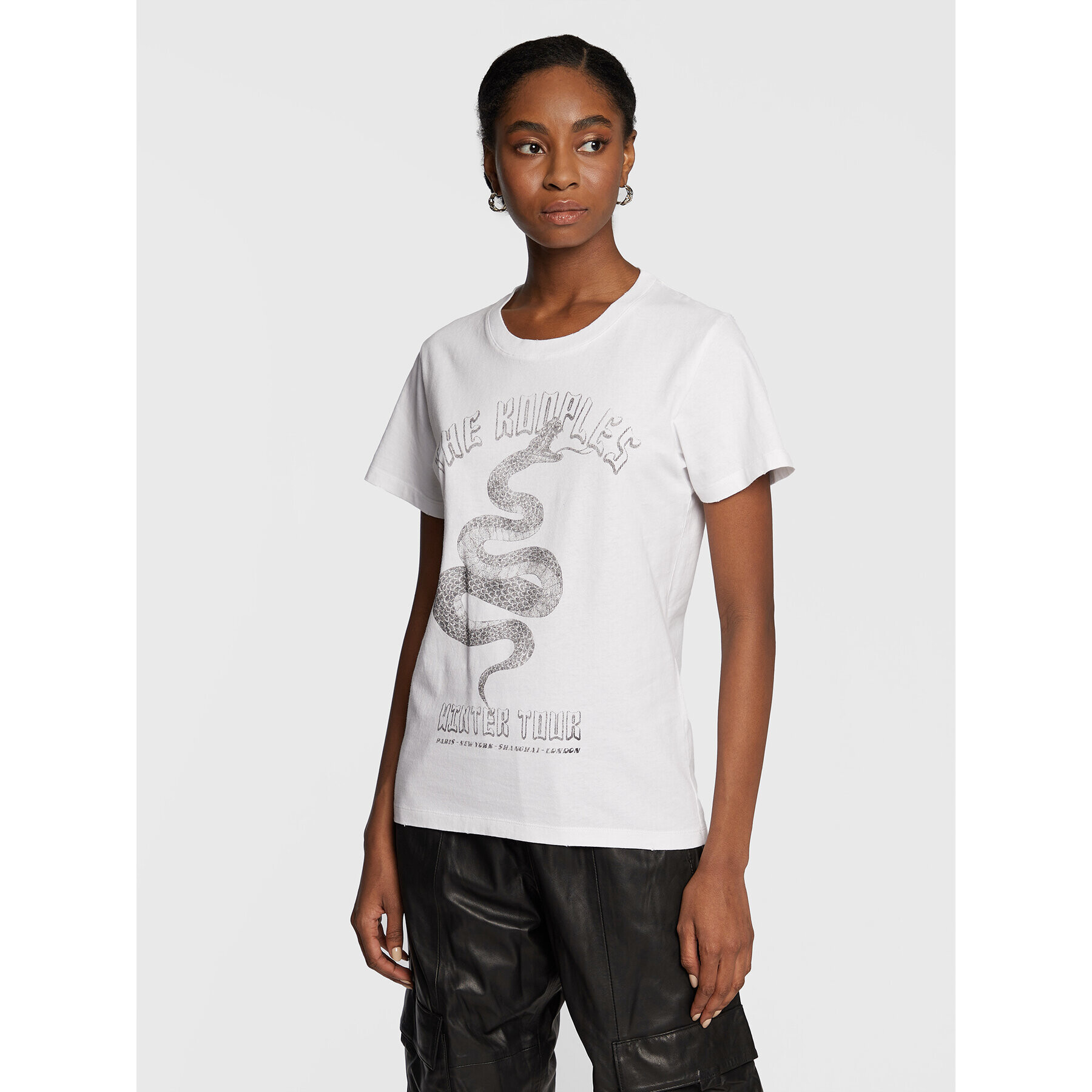 The Kooples Tricou Vestiaire FTSC25027K Alb Regular Fit - Pled.ro