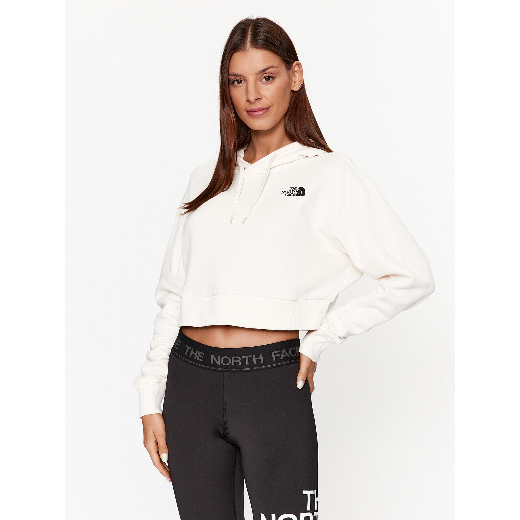 The North Face Bluză W Trend Crop Hoodie - EuNF0A5ICYN3N1 Alb Regular Fit - Pled.ro