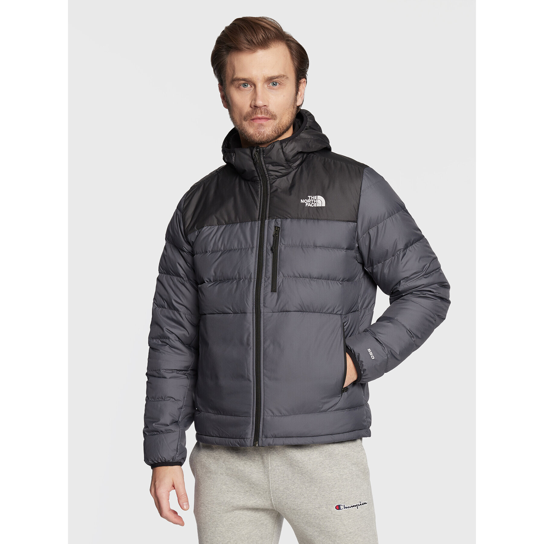 The North Face Geacă din puf Aconcagua NF0A4R26 Gri Regular Fit - Pled.ro