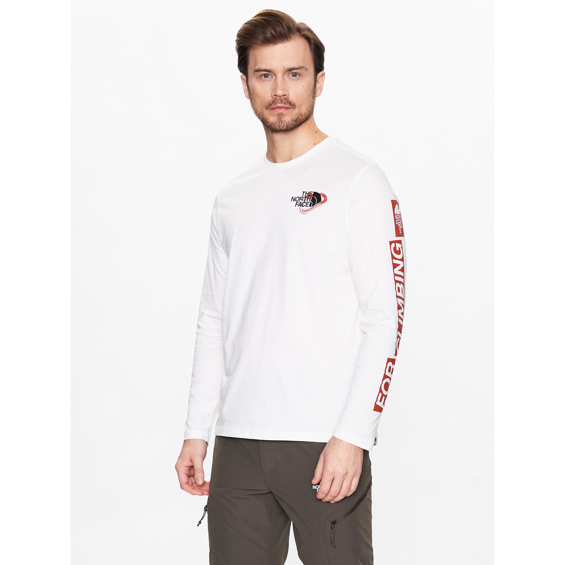 The North Face Longsleeve Outdoor Graphic NF0A827K Alb Regular Fit - Pled.ro