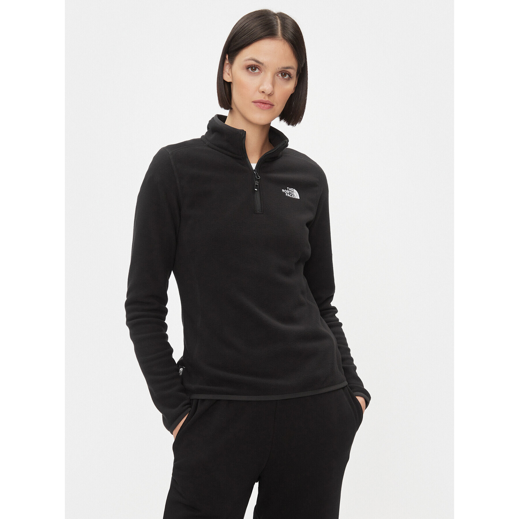 The North Face Polar W 100 Glacier 1/4 Zip - EuNF0A855MJK31 Negru Regular Fit - Pled.ro