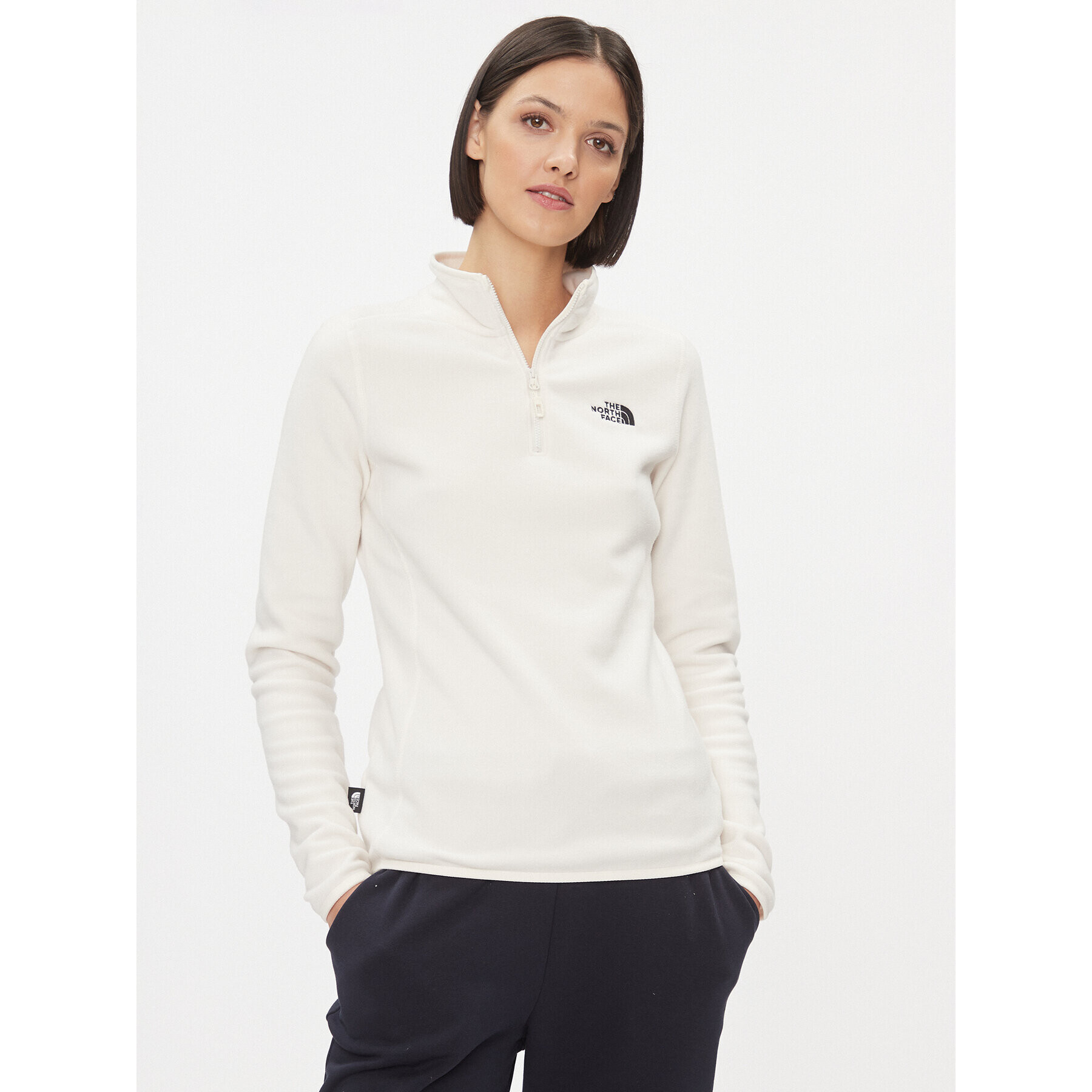 The North Face Polar W 100 Glacier 1/4 Zip - EuNF0A855MN3N1 Écru Regular Fit - Pled.ro