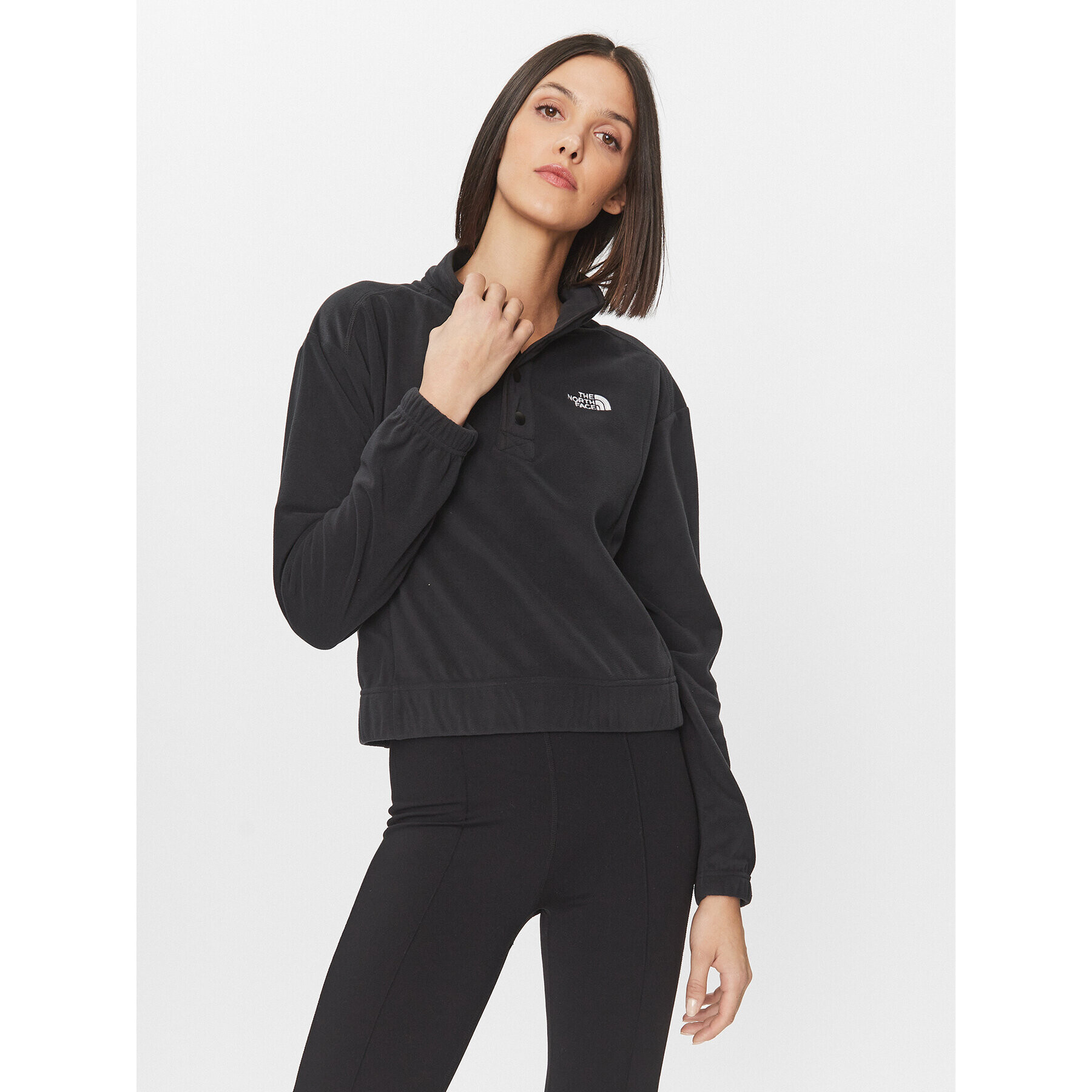 The North Face Polar W Homesafe Snap Neck Fleece PulloverNF0A8565KX71 Negru Regular Fit - Pled.ro