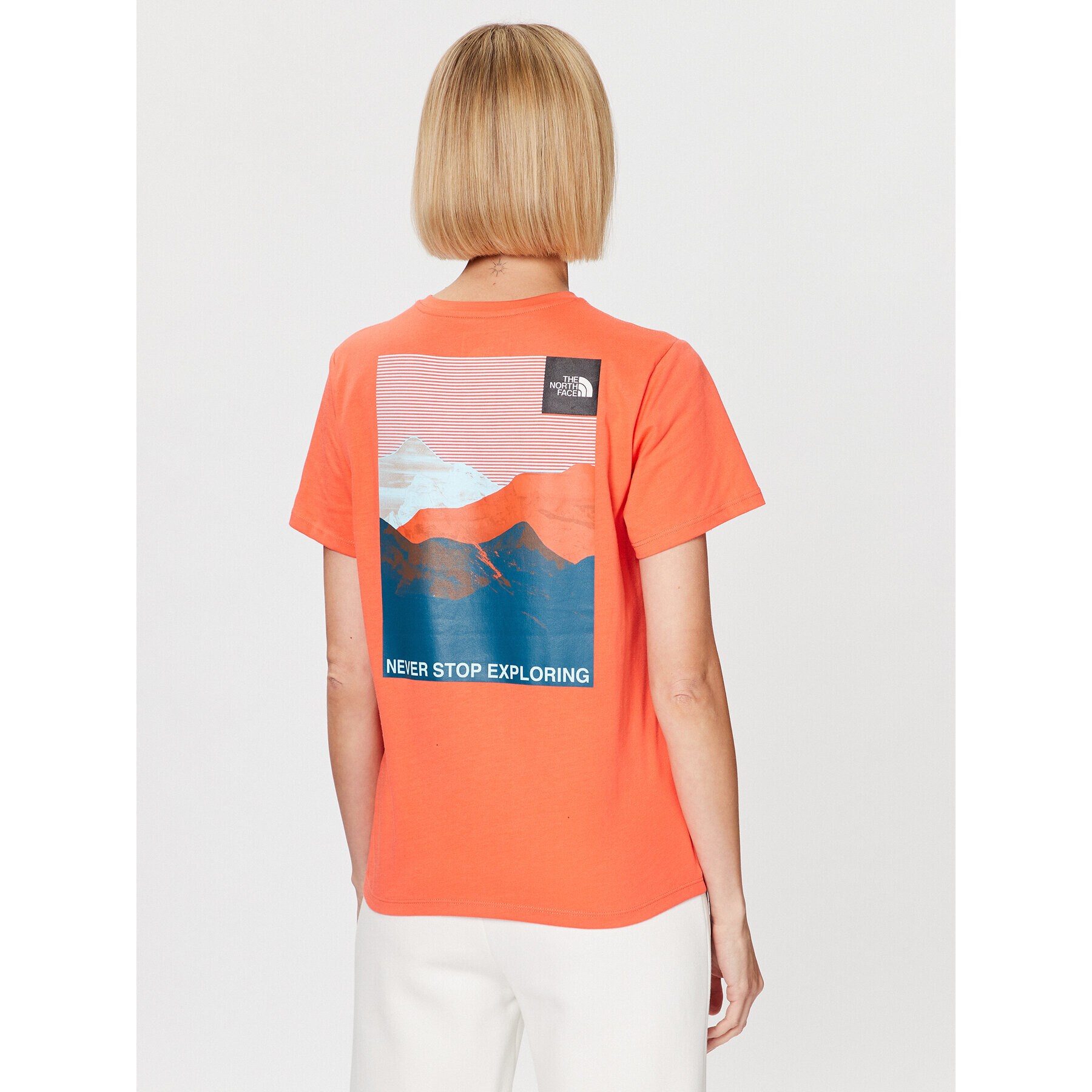 The North Face Tricou Foundation Graphic NF0A55B2 Portocaliu Regular Fit - Pled.ro