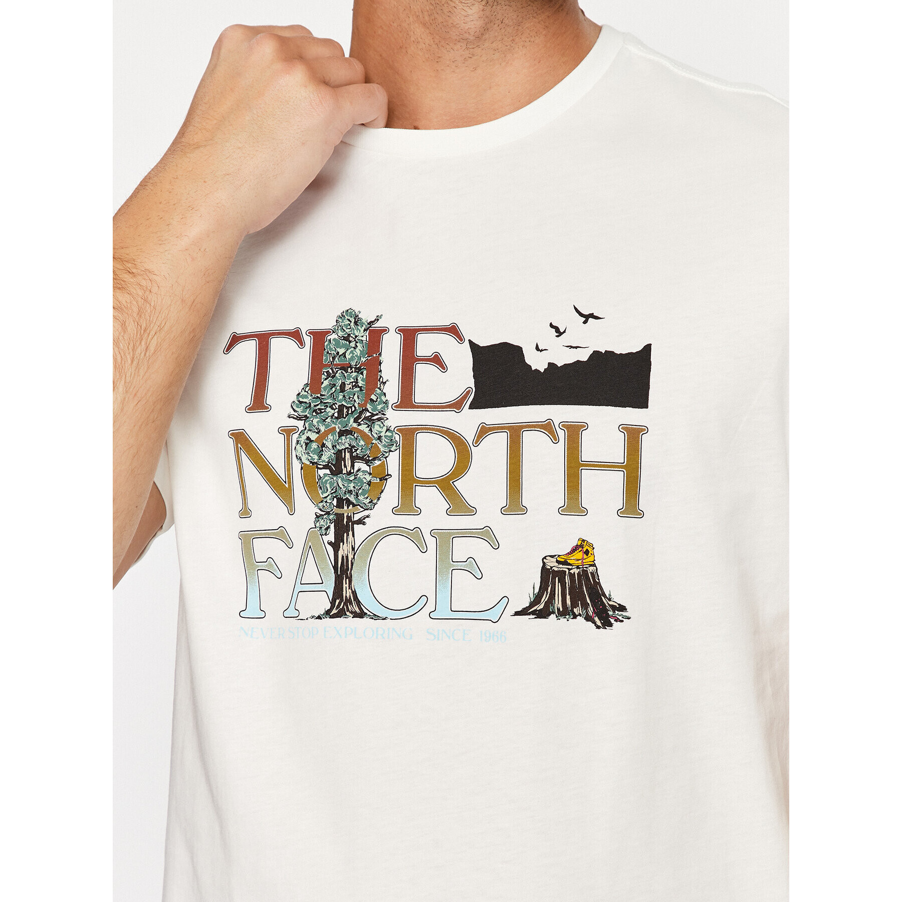 The North Face Tricou M S/S Graphic TeeNF0A7X1ON3N1 Alb Regular Fit - Pled.ro