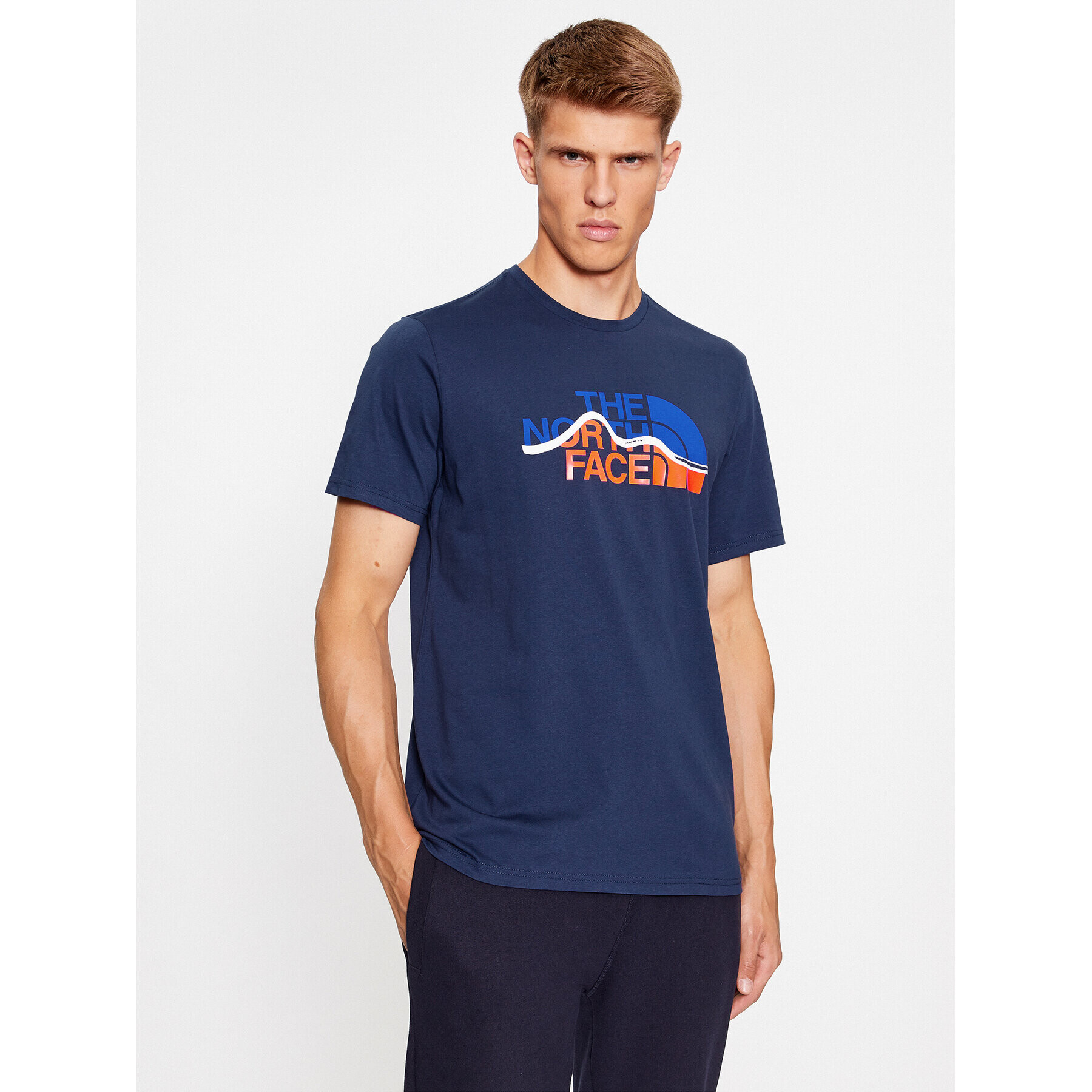 The North Face Tricou M S/S Mountain Line TeeNF0A7X1NO5F1 Bleumarin Regular Fit - Pled.ro