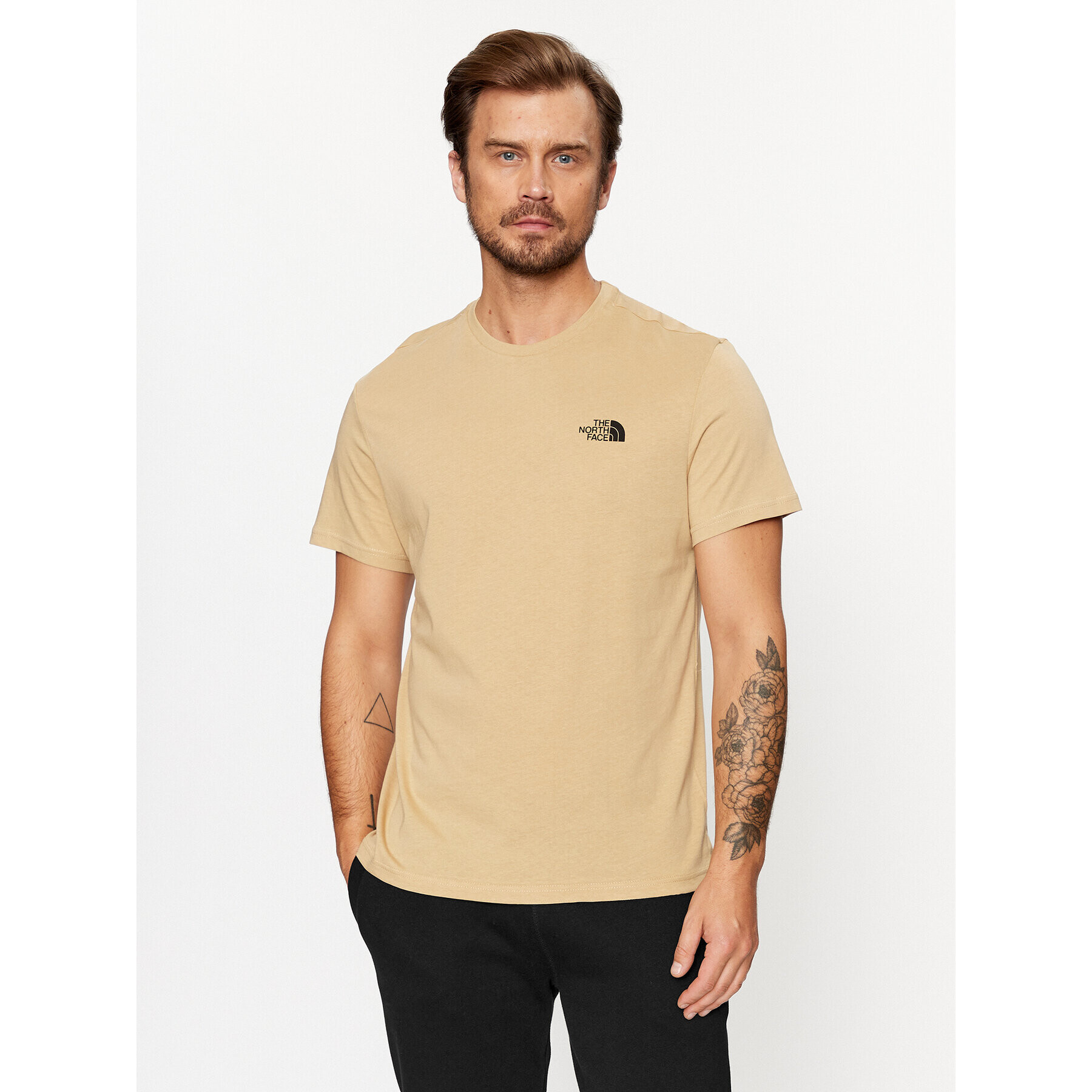 The North Face Tricou M S/S Simple Dome Tee - EuNF0A2TX5LK51 Bej Regular Fit - Pled.ro