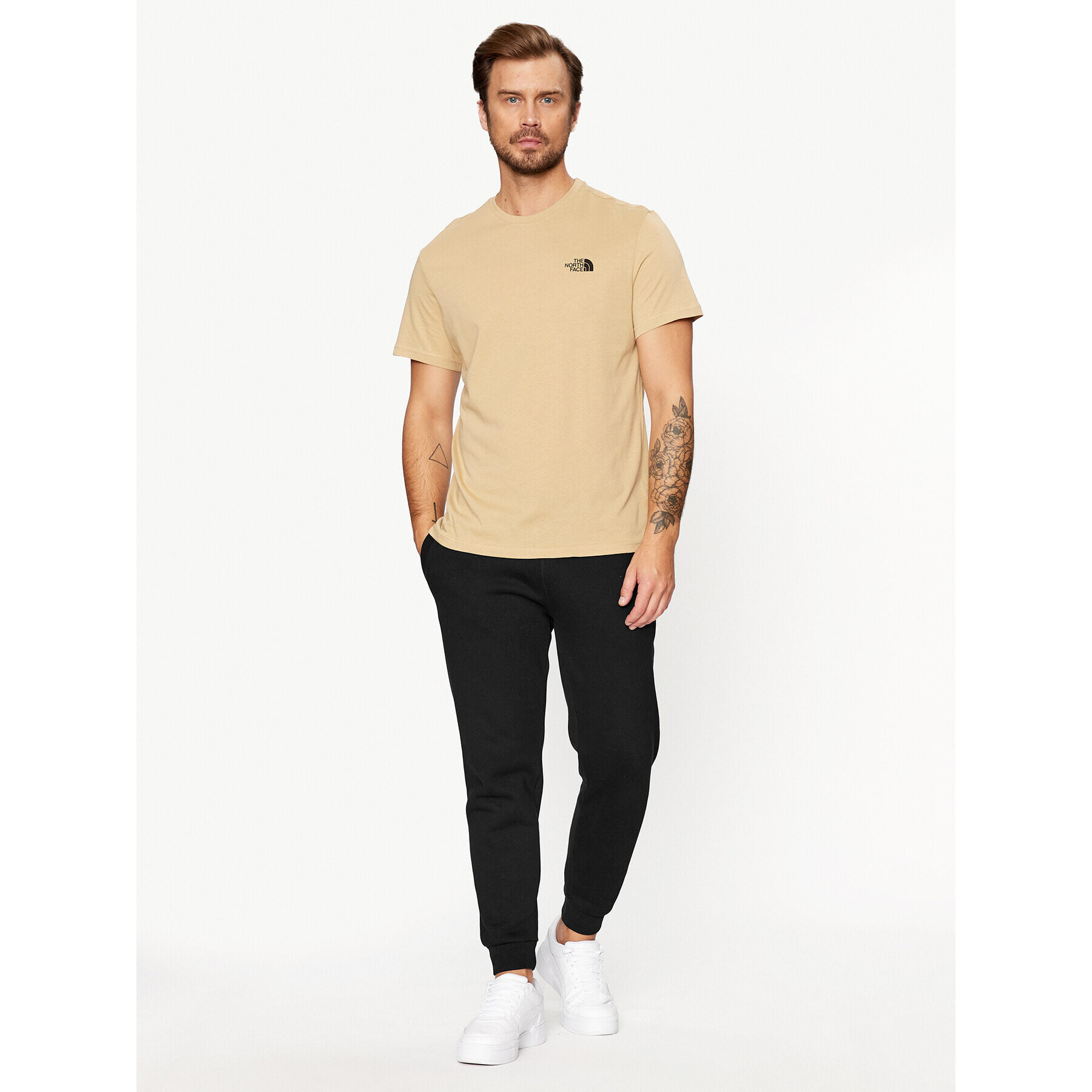 The North Face Tricou M S/S Simple Dome Tee - EuNF0A2TX5LK51 Bej Regular Fit - Pled.ro