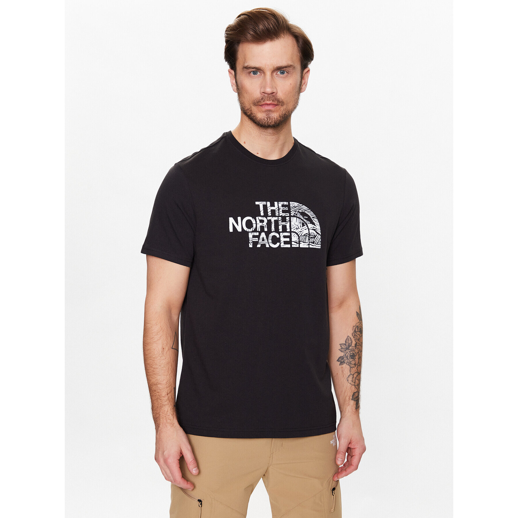 The North Face Tricou Woodcut Dome NF0A827H Negru Regular Fit - Pled.ro