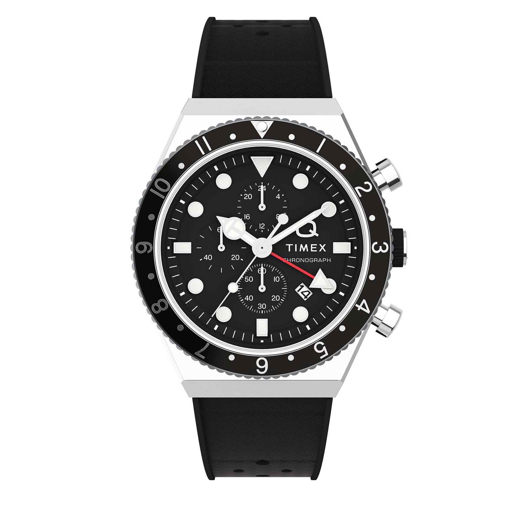 Timex Ceas Q Three Time Zone Chronograph TW2V70000 Negru - Pled.ro