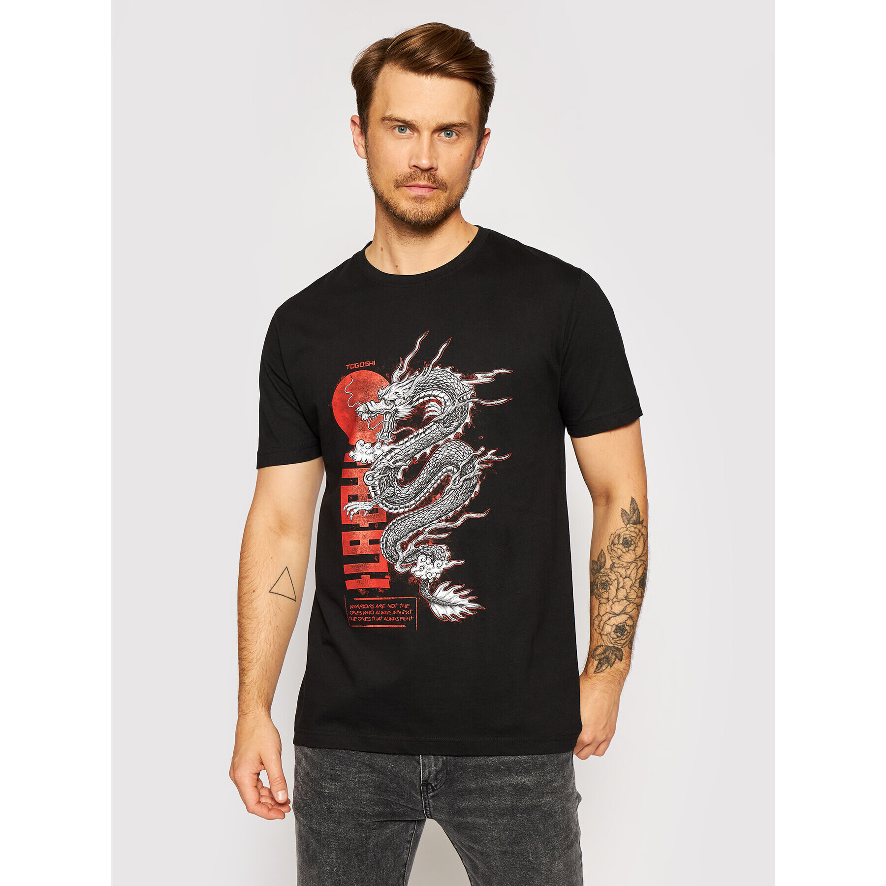 Togoshi Tricou Dragon 1 Negru Regular Fit - Pled.ro