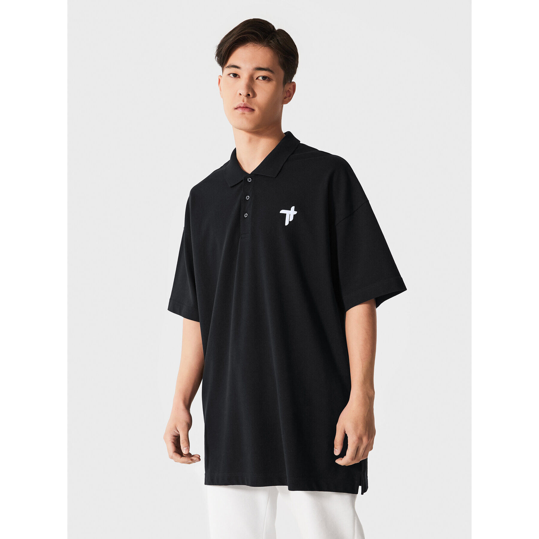 Togoshi Tricou polo TG22-TSM131 Negru Relaxed Fit - Pled.ro