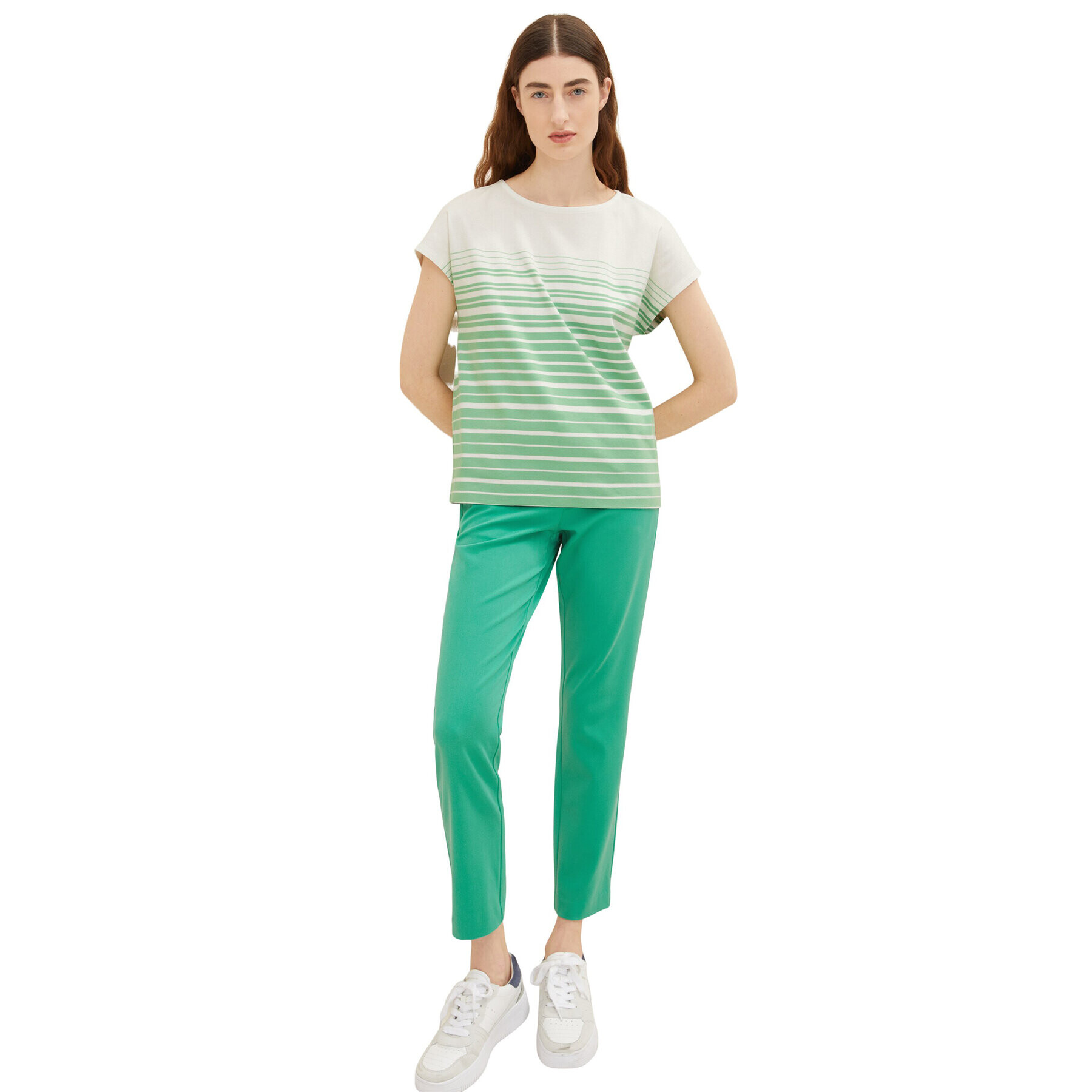 Tom Tailor Bluză 1035480 Verde Regular Fit - Pled.ro