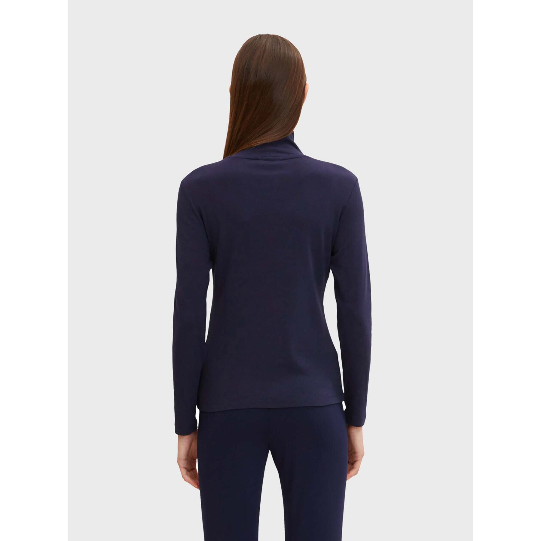 Tom Tailor Bluză cu gât 1032700 Bleumarin Regular Fit - Pled.ro