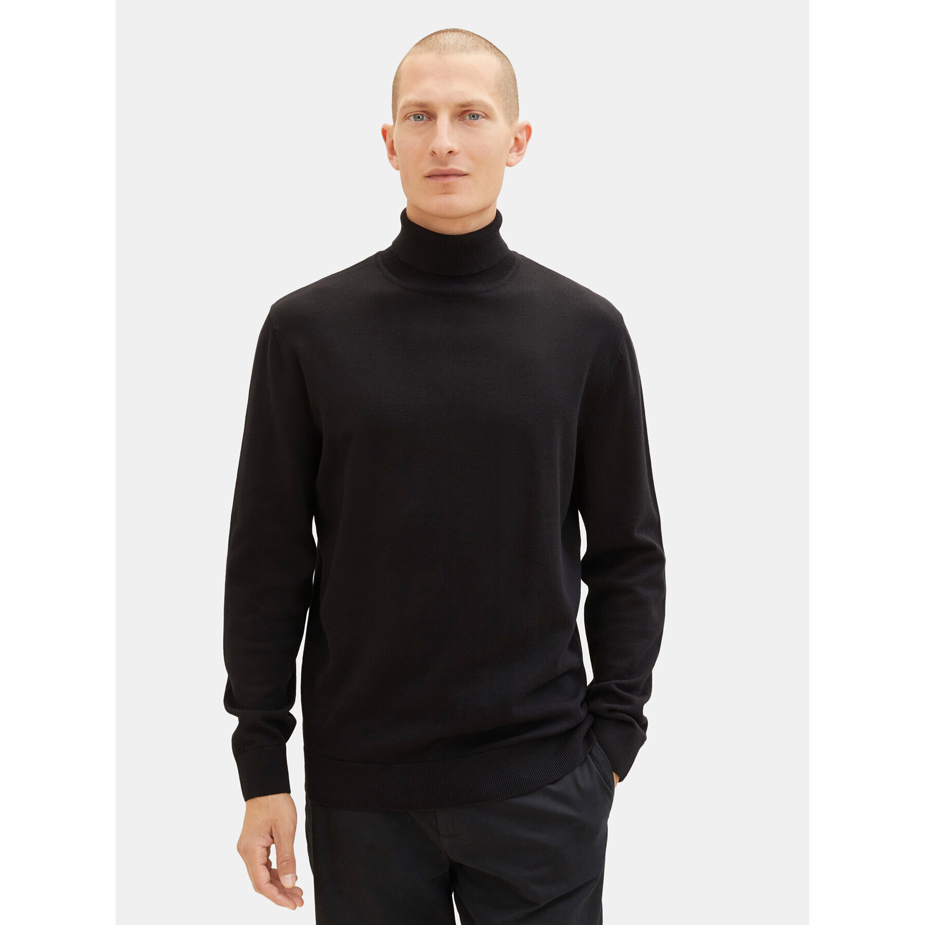 Tom Tailor Bluză cu gât 1038202 Negru Regular Fit - Pled.ro