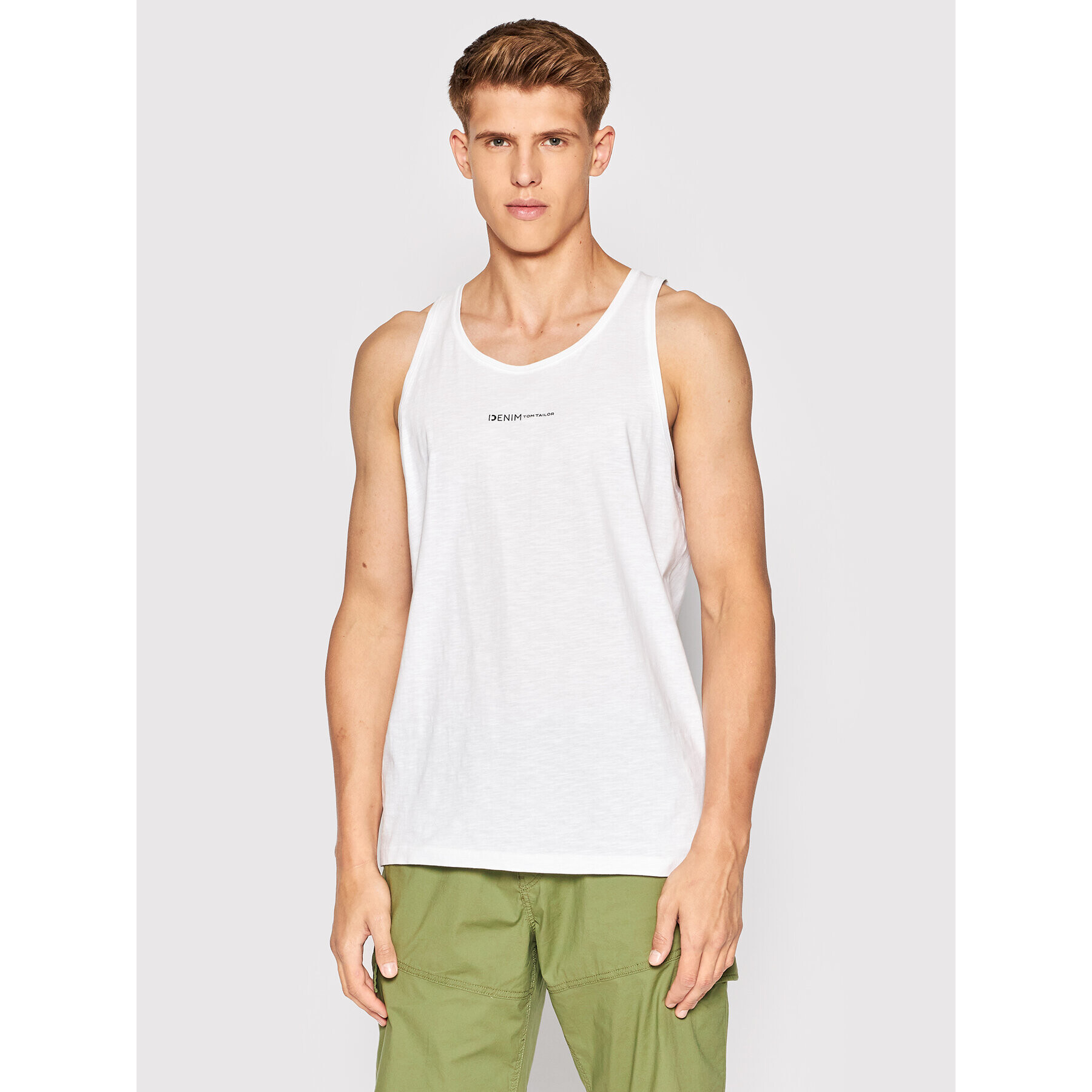 Tom Tailor Denim Tank top 1031147 Alb Relaxed Fit - Pled.ro