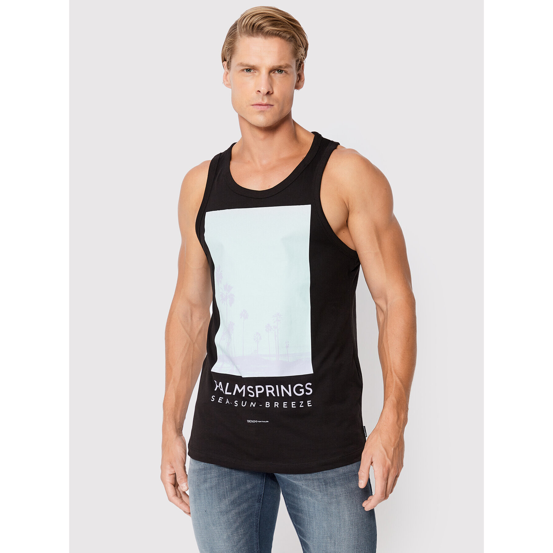 Tom Tailor Denim Tank top 1031172 Negru Regular Fit - Pled.ro