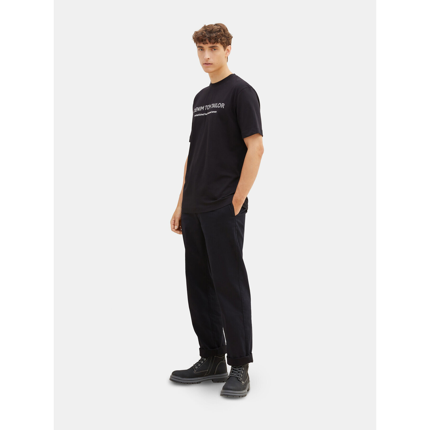 Tom Tailor Denim Tricou 1037683 Negru Regular Fit - Pled.ro