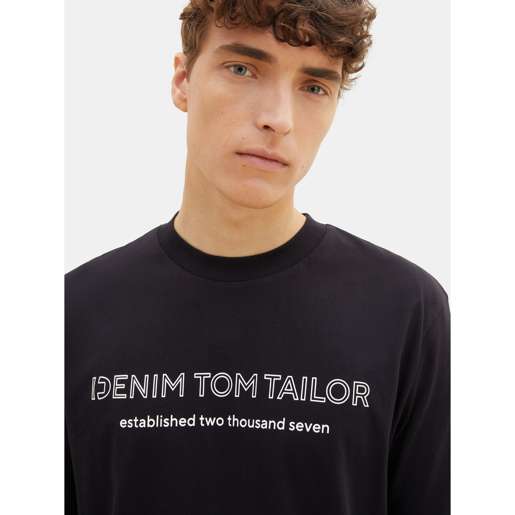 Tom Tailor Denim Tricou 1037683 Negru Regular Fit - Pled.ro