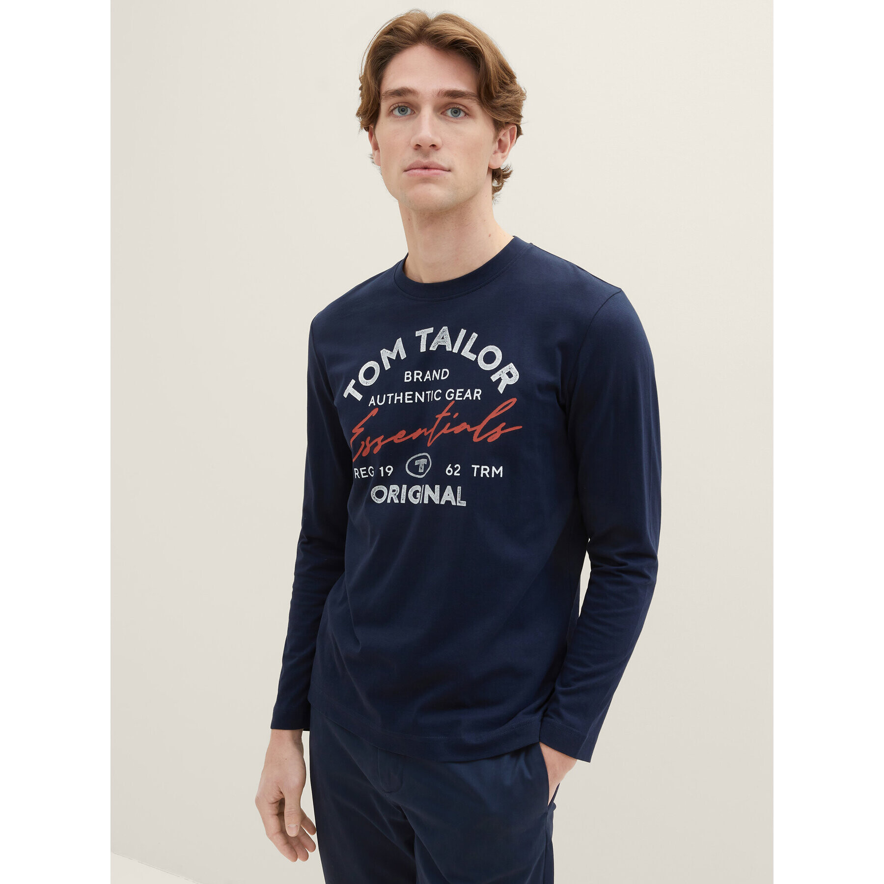 Tom Tailor Longsleeve 1037744 Bleumarin Regular Fit - Pled.ro