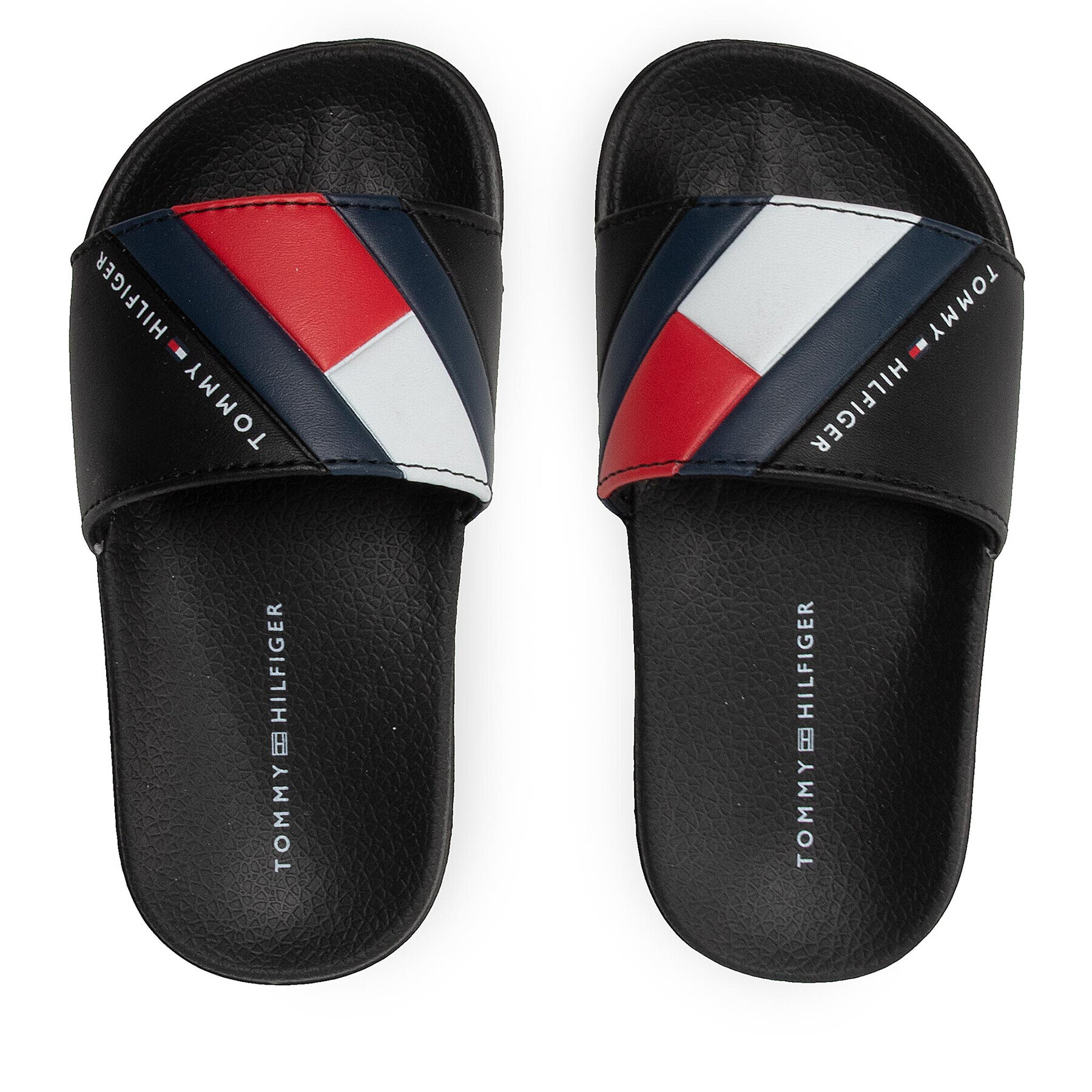 Tommy Hilfiger Șlapi Flag Print Pool Slide T3B0-32273-1172 M Negru - Pled.ro