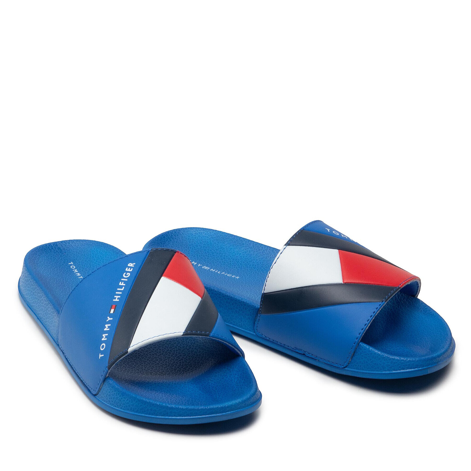 Tommy Hilfiger Șlapi Flag Print Pool Slide T3B0-32273-1172 S Albastru - Pled.ro