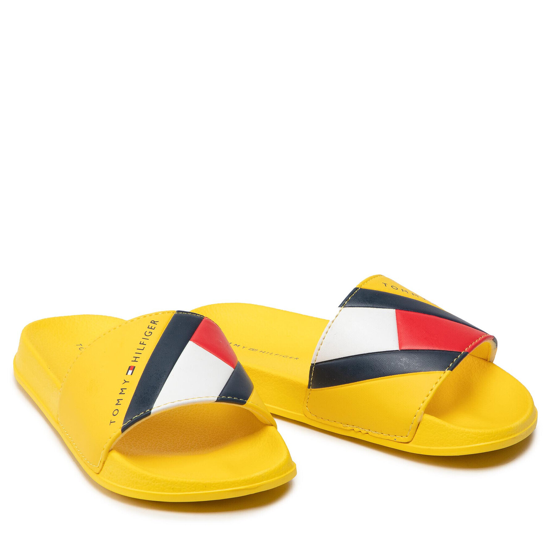 Tommy Hilfiger Șlapi Flag Print Pool Slide T3B0-32273-1172 S Galben - Pled.ro