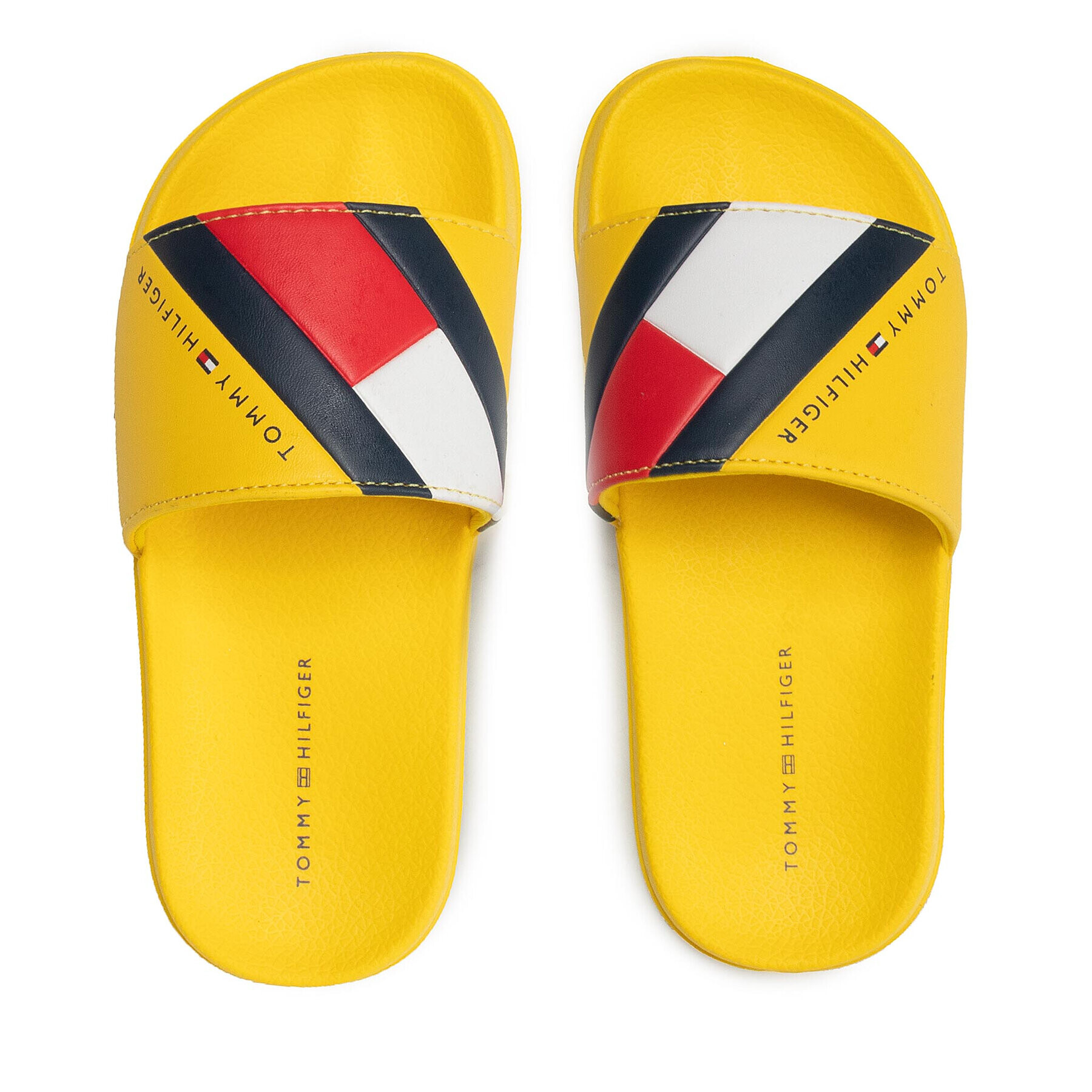 Tommy Hilfiger Șlapi Flag Print Pool Slide T3B0-32273-1172 S Galben - Pled.ro