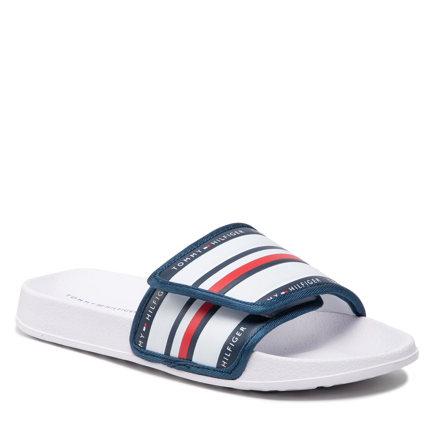 Tommy Hilfiger Șlapi Maxi Velcro Pool Slide T3B0-32272-1172 S Alb - Pled.ro