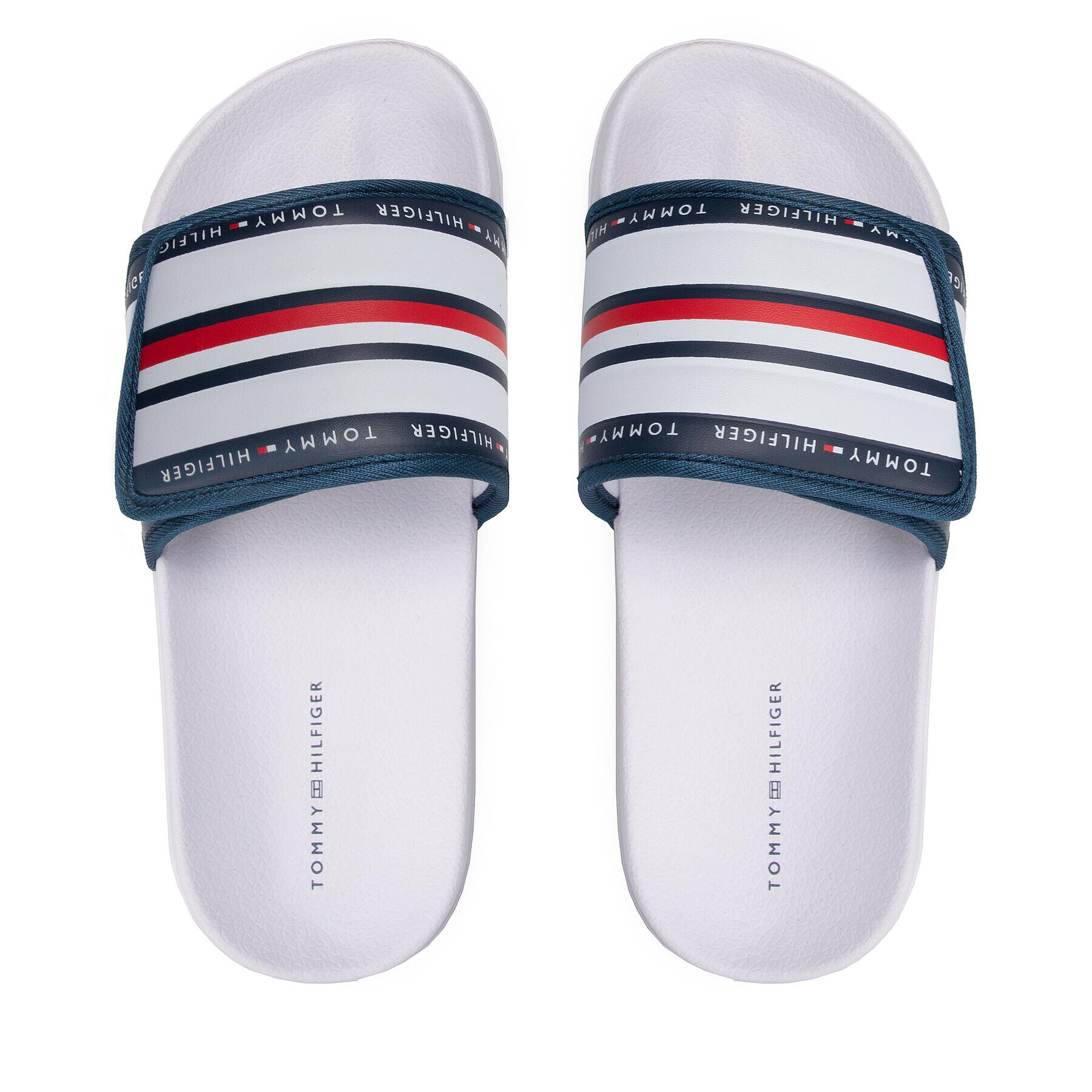 Tommy Hilfiger Șlapi Maxi Velcro Pool Slide T3B0-32272-1172 S Alb - Pled.ro