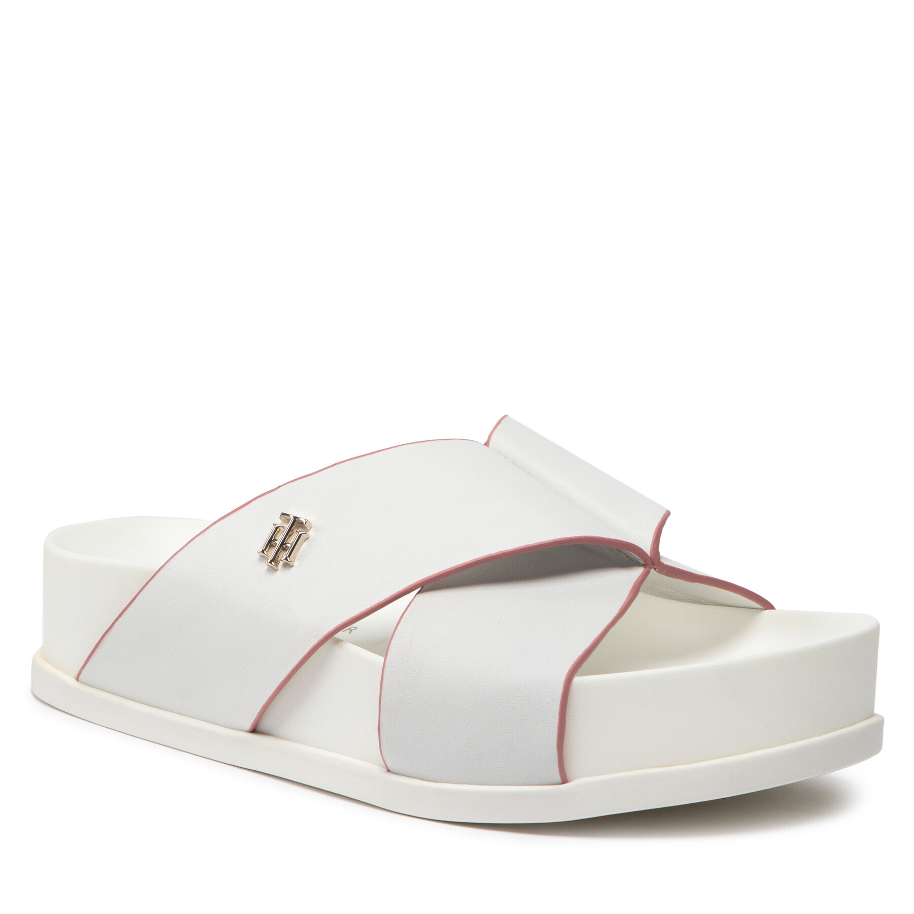 Tommy Hilfiger Șlapi Modern Th Flatform Sandal FW0FW06294 Alb - Pled.ro