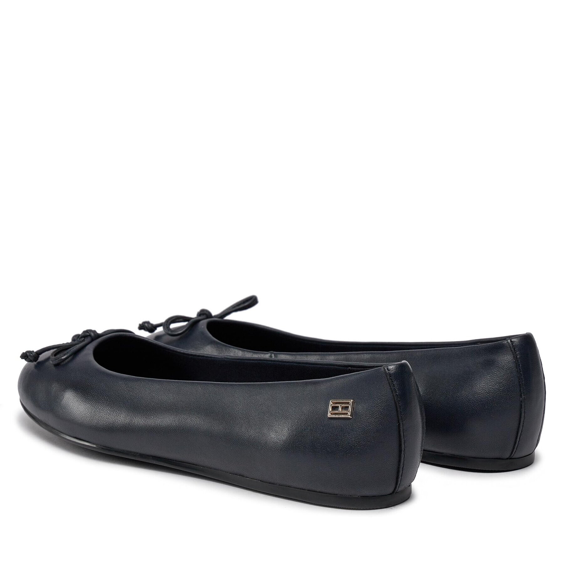 Tommy Hilfiger Balerini Essential Leather Ballerina FW0FW07768 Bleumarin - Pled.ro