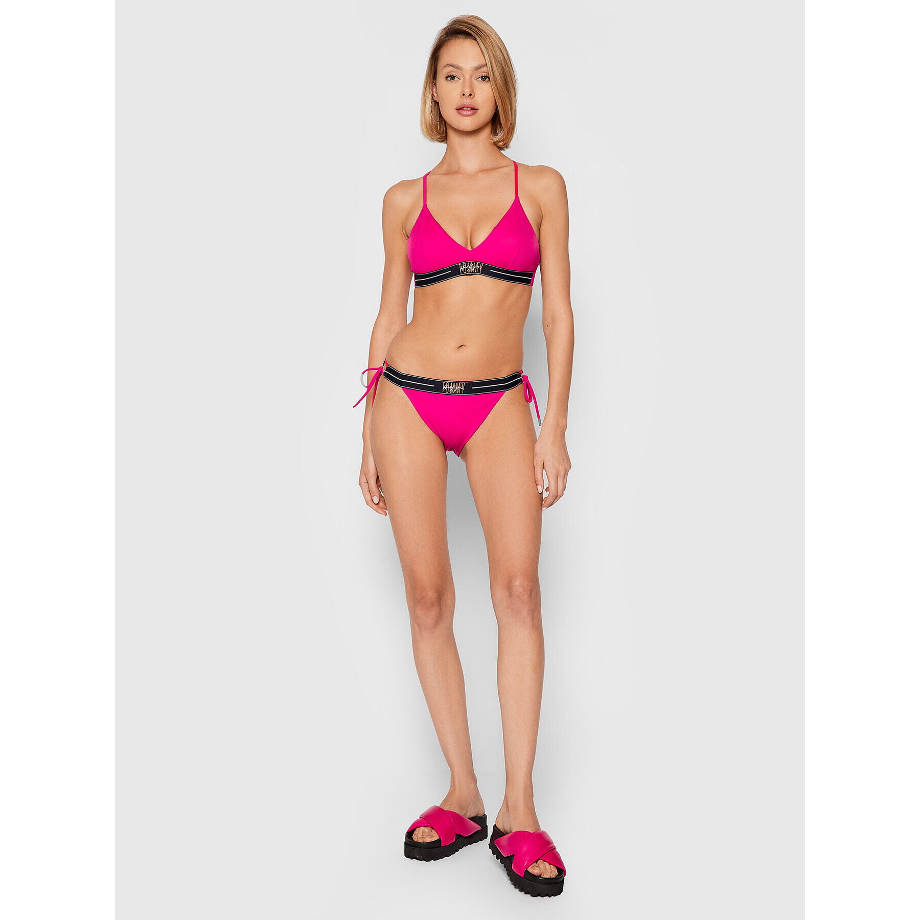 Tommy Hilfiger Bikini partea de jos Cheeky Side Tie UW0UW03096 Roz - Pled.ro