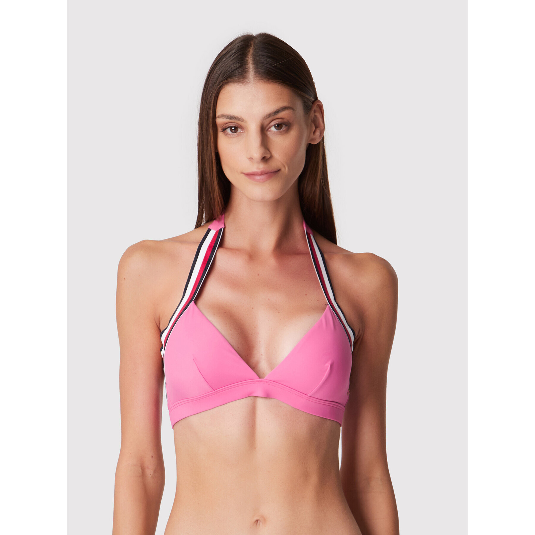 Tommy Hilfiger Bikini partea de sus Triangle Fixed UW0UW02696 Roz - Pled.ro