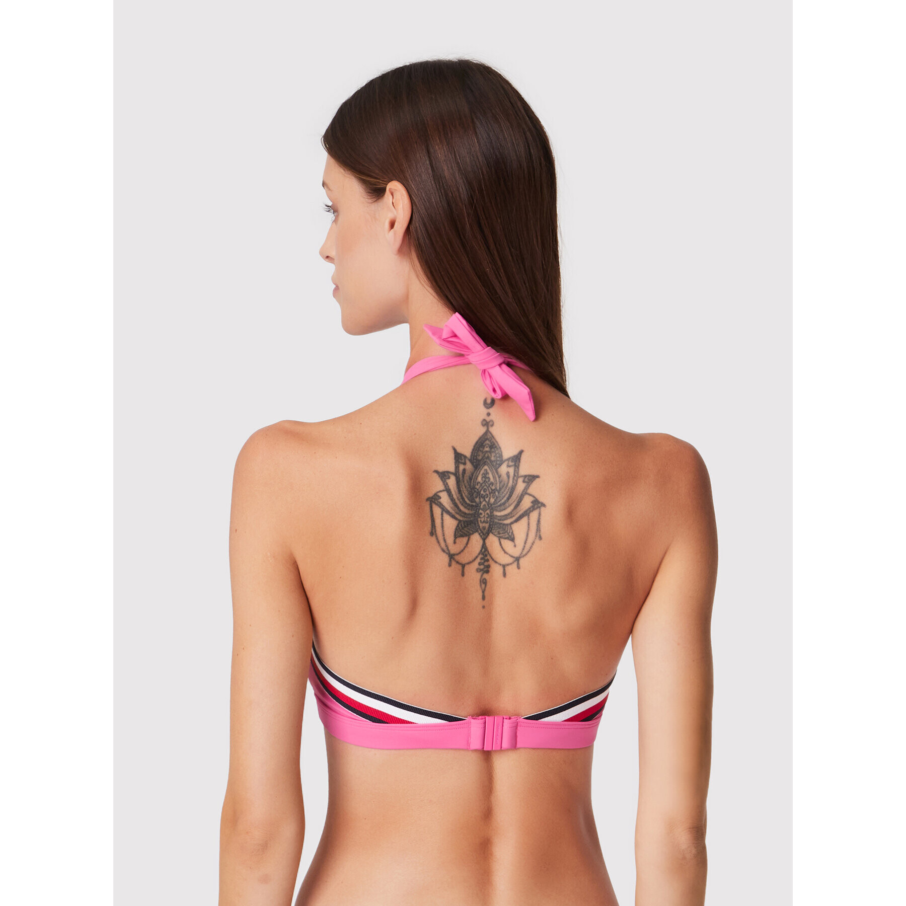 Tommy Hilfiger Bikini partea de sus Triangle Fixed UW0UW02696 Roz - Pled.ro