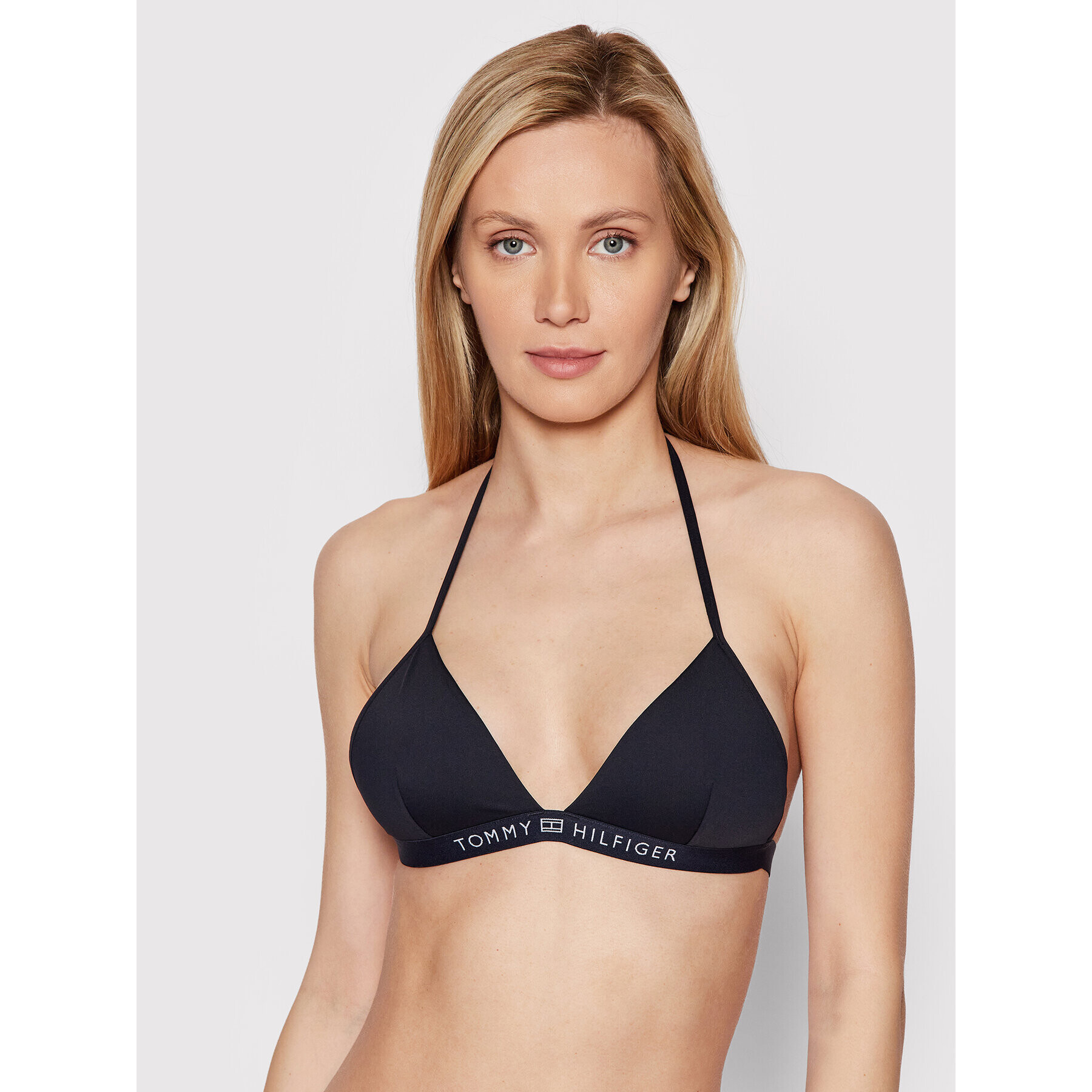 Tommy Hilfiger Bikini partea de sus Triangle UW0UW03323 Bleumarin - Pled.ro