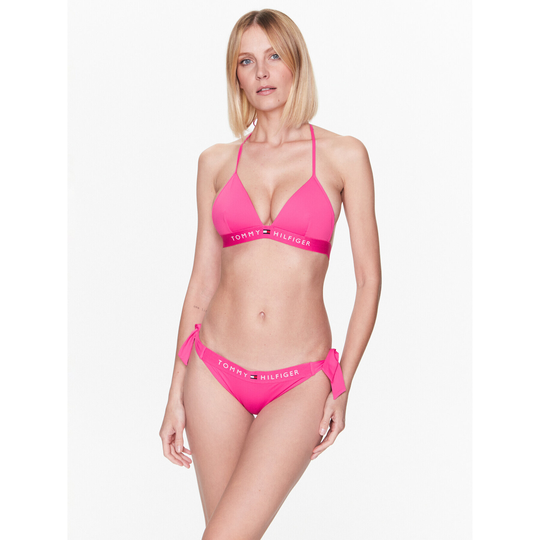 Tommy Hilfiger Bikini partea de sus UW0UW04109 Roz - Pled.ro