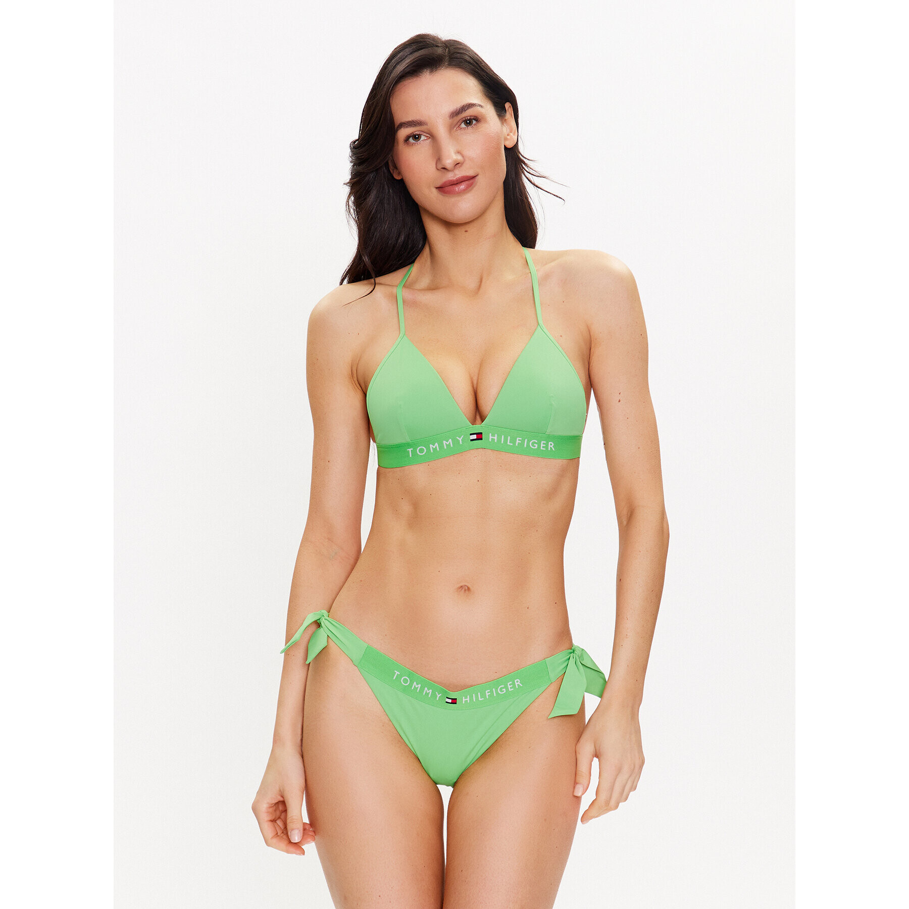 Tommy Hilfiger Bikini partea de sus UW0UW04109 Verde - Pled.ro