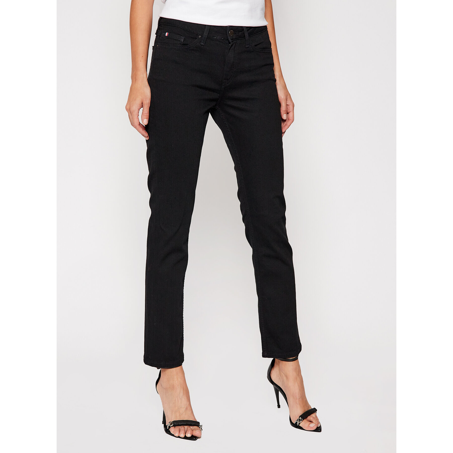 Tommy Hilfiger Blugi Straight Leg Rome Straight Rw WW0WW28791 Negru Straight Leg - Pled.ro