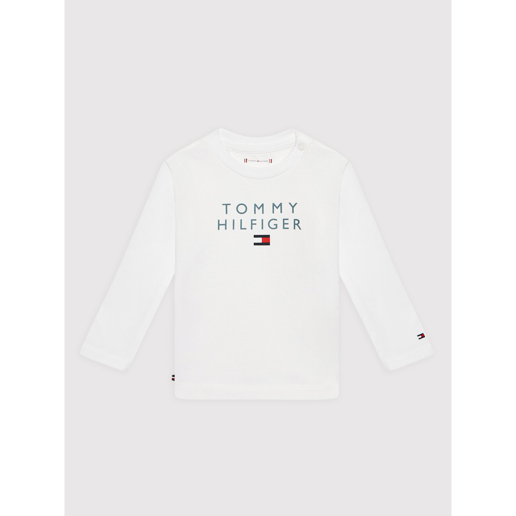 Tommy Hilfiger Bluză Baby Logo KN0KN01359 Alb Regular Fit - Pled.ro