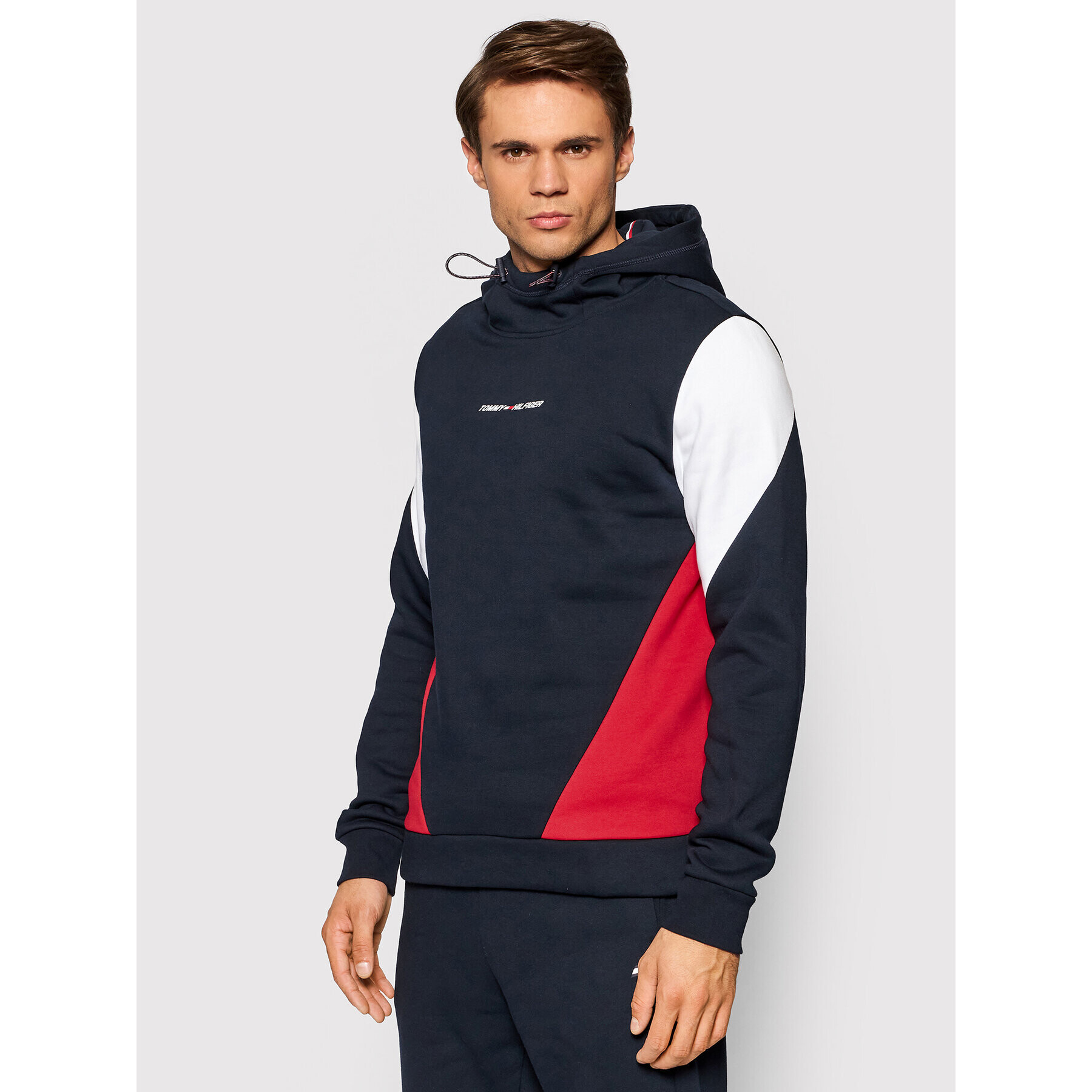 Tommy Hilfiger Bluză Blocked Seasonal MW0MW19761 Bleumarin Regular Fit - Pled.ro