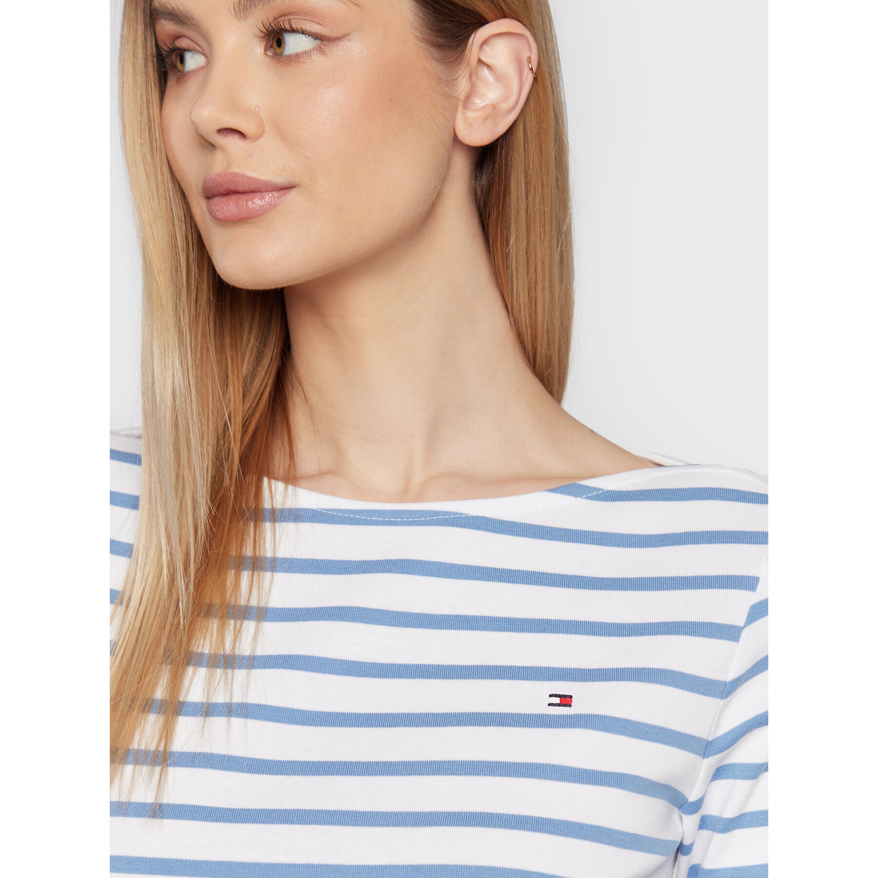 Tommy Hilfiger Bluză Boat WW0WW27724 Alb Slim Fit - Pled.ro