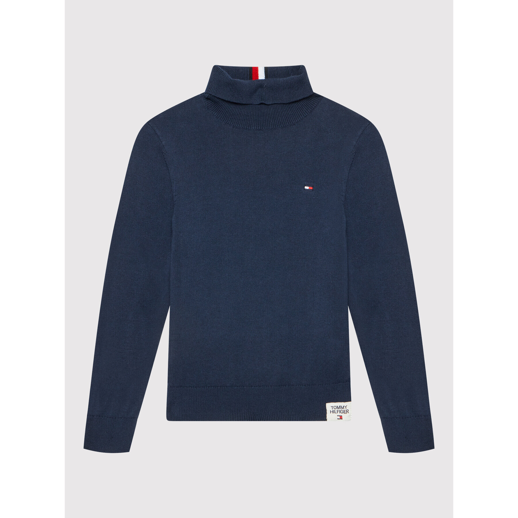 Tommy Hilfiger Bluză cu gât Th Warm KB0KB06919 D Bleumarin Regular Fit - Pled.ro