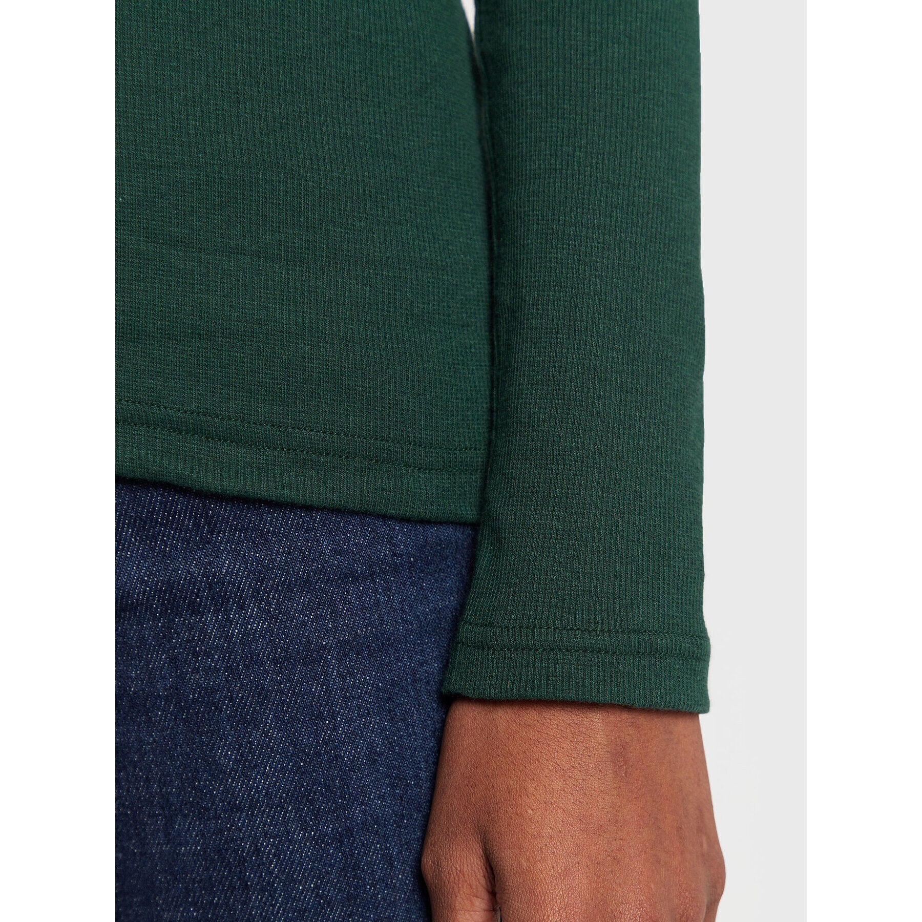 Tommy Hilfiger Bluză cu gât WW0WW36149 Verde Slim Fit - Pled.ro