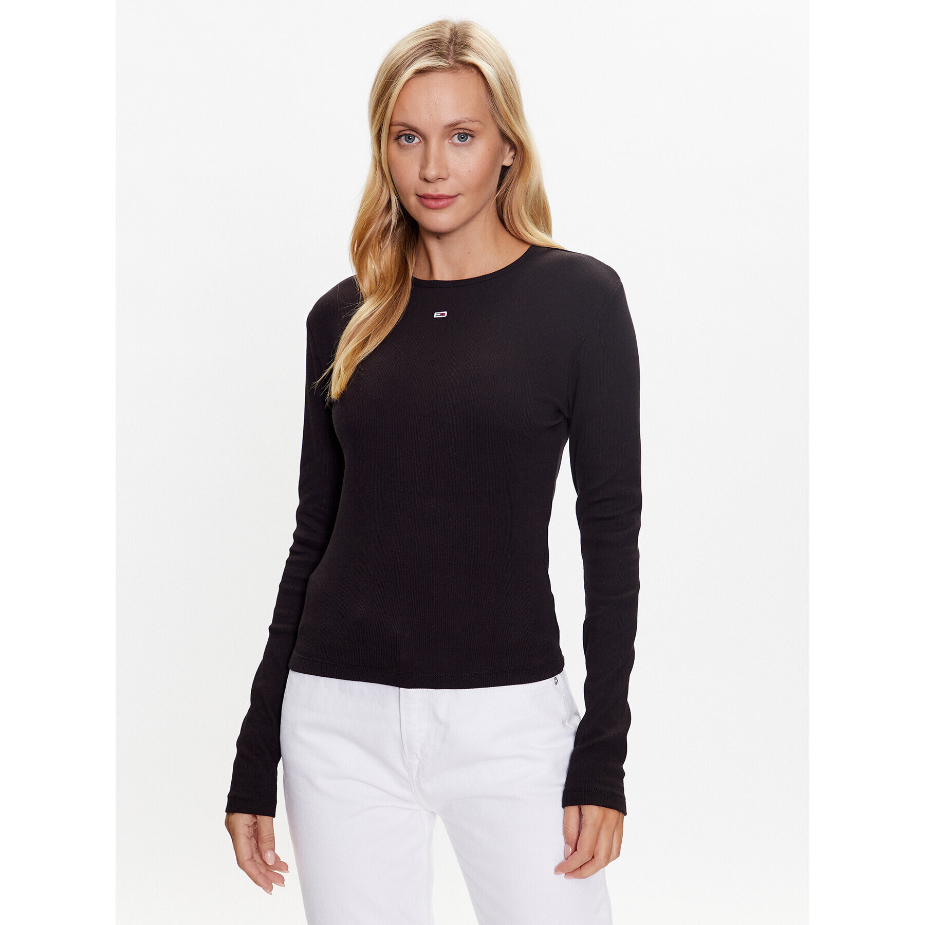 Tommy Hilfiger Bluză DW0DW14277 Negru Regular Fit - Pled.ro