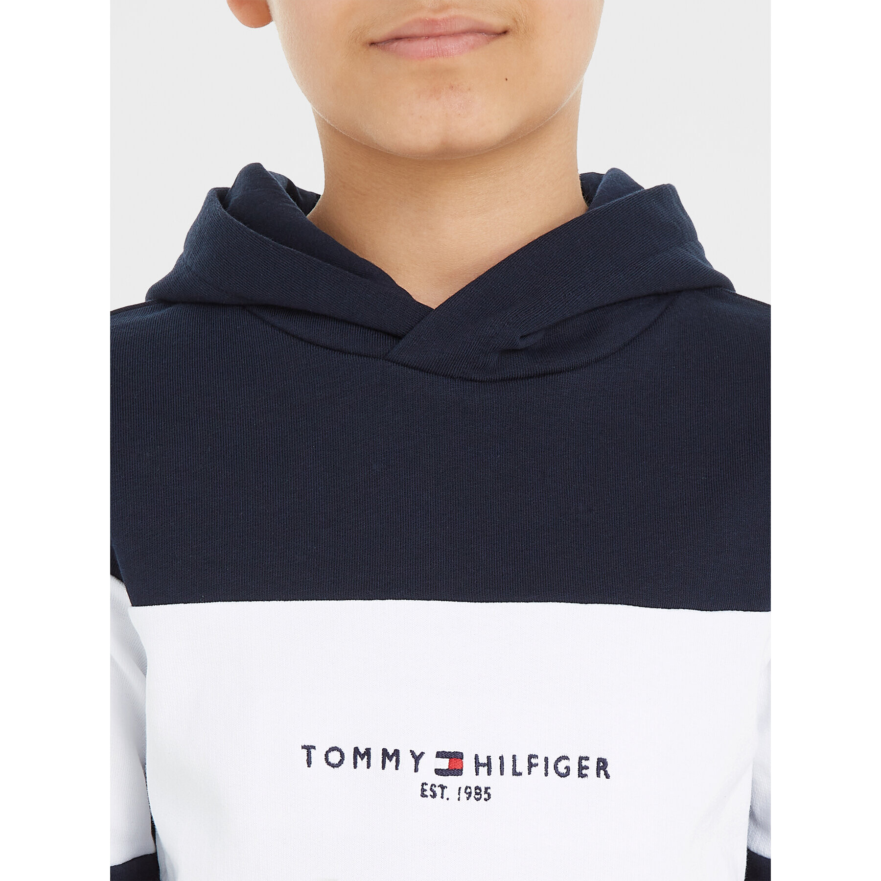 Tommy Hilfiger Bluză Essential Colorblock KB0KB08385 S Bleumarin Regular Fit - Pled.ro